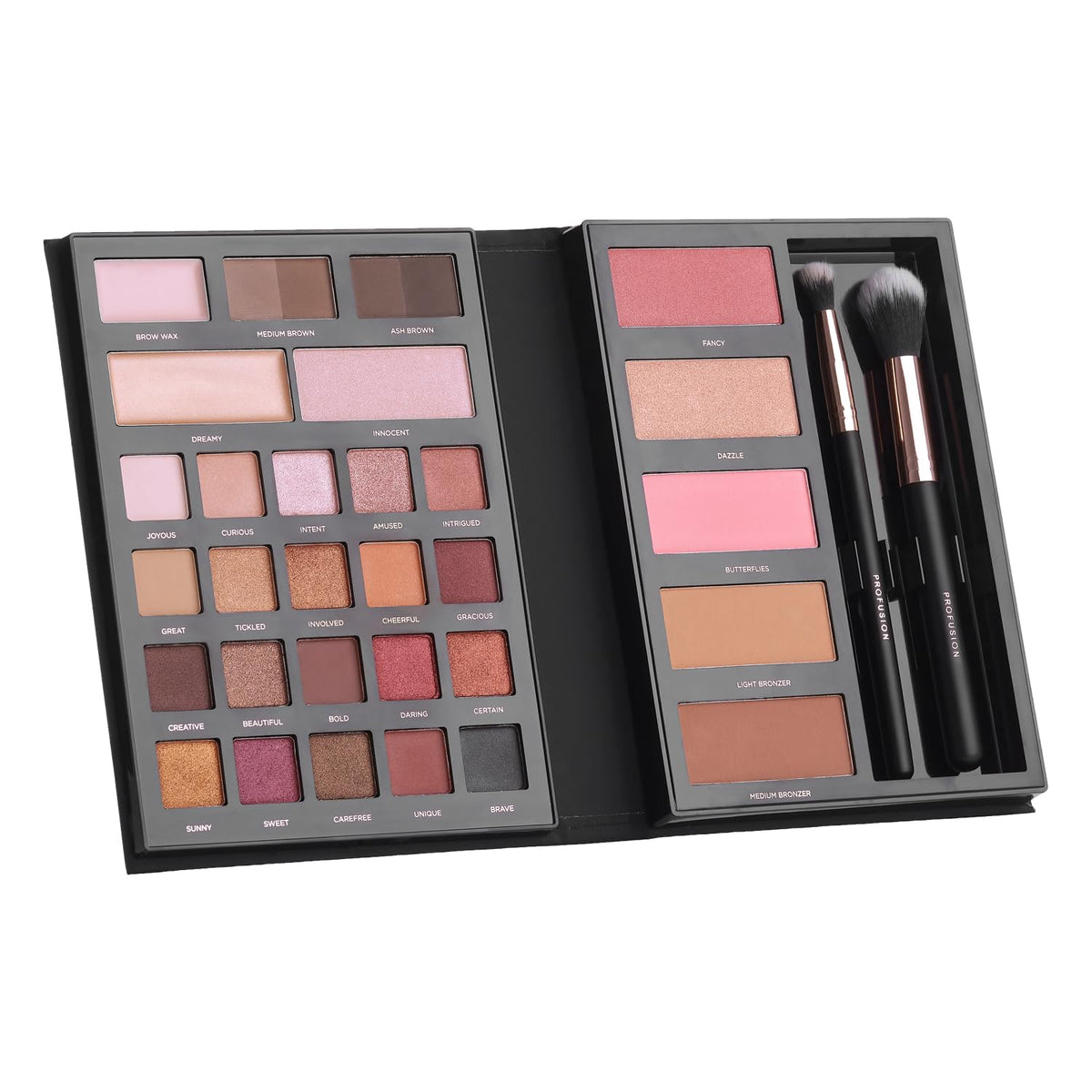 Profusion Cosmetics - Trendsetter Collection Pro Face Kit Blusher Bronzer Eyeshadow 32pcs – product photo (Makeup Palett