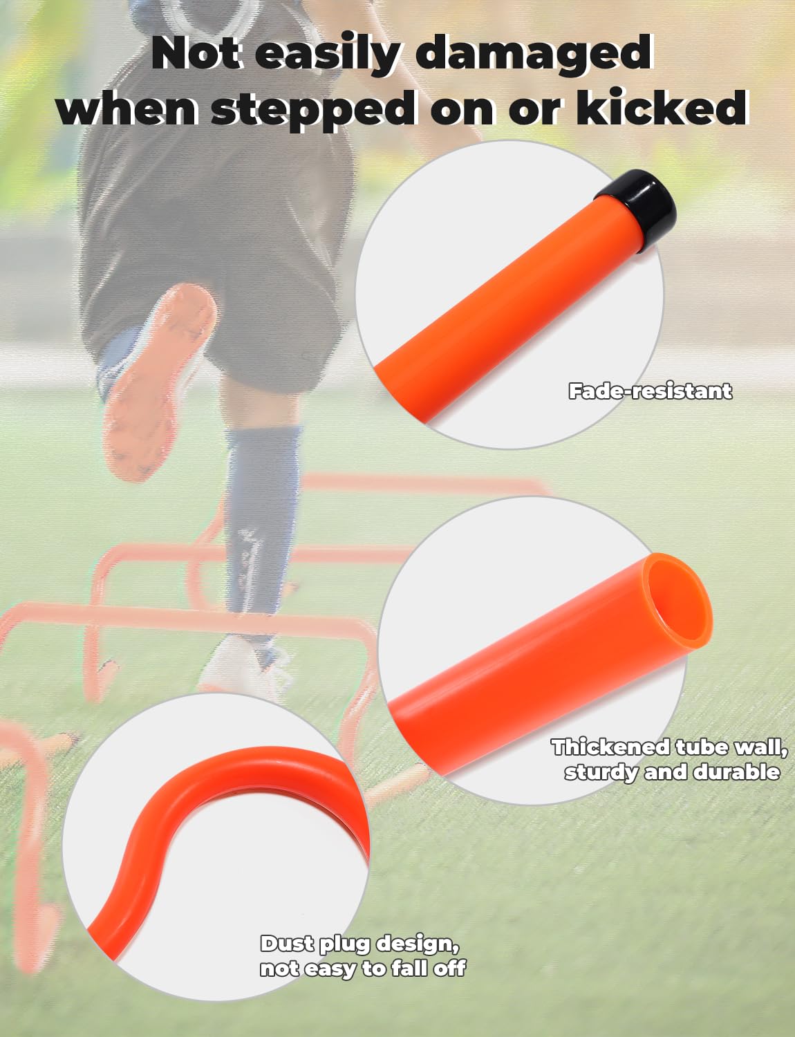 GHB Agility Hurdles 8" Speed Agility Training Hurdles – back view and specifications