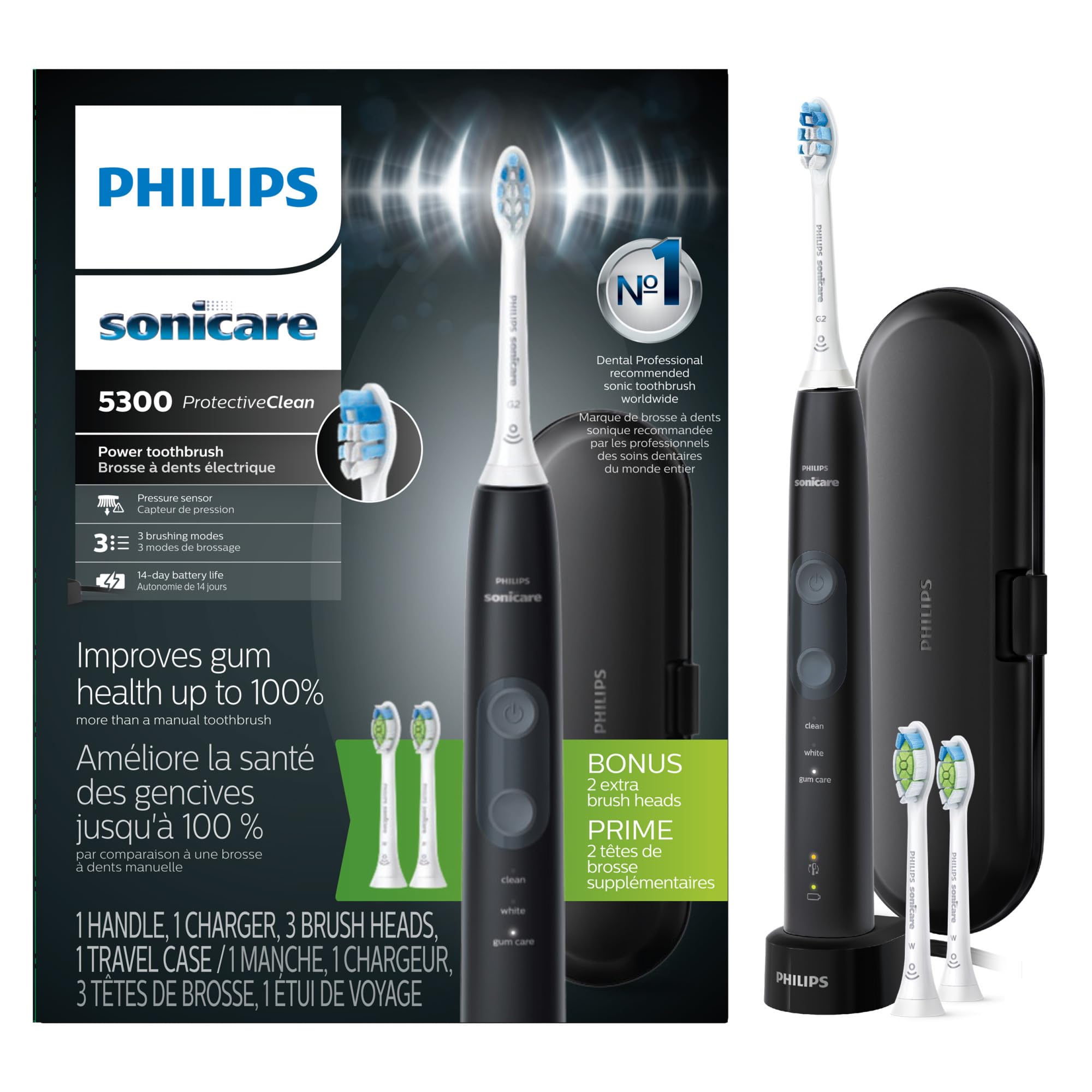 Philips Sonicare 5300 Electric Toothbrush | 3 Brush Heads