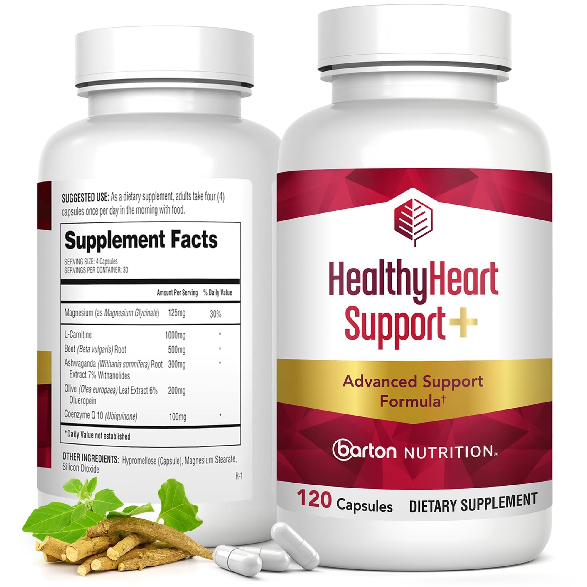 HealthyHeart Support+ 6-in-1 Heart Health Supplements, 1 Month - Product Imagery