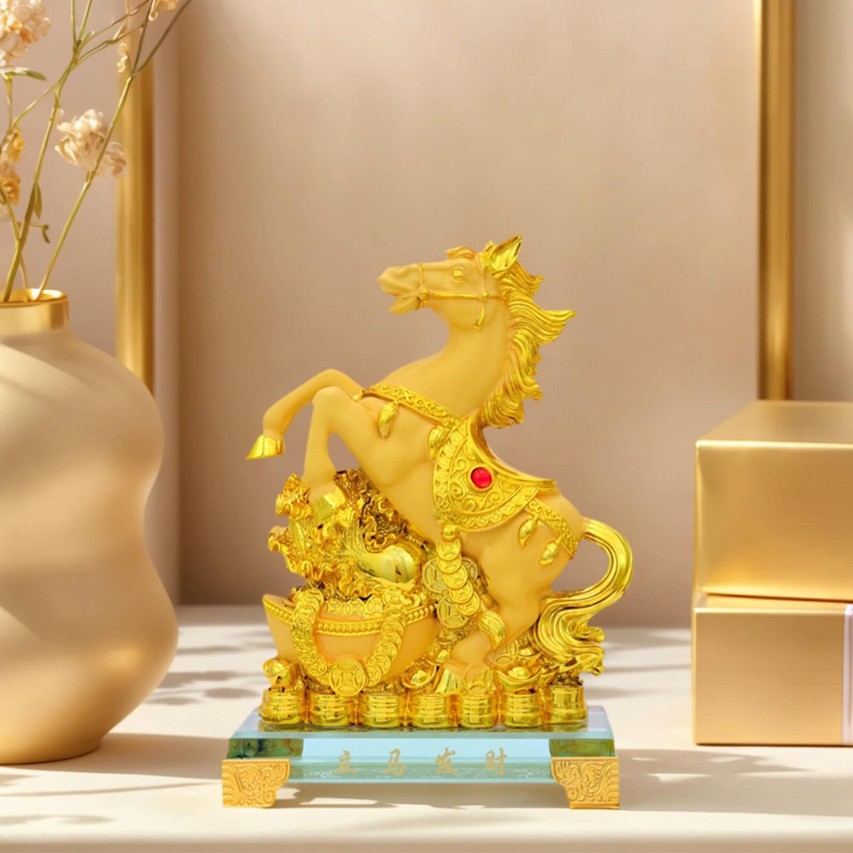 Feng Shui Chinese Zodiac Year Golden Resin Collectible - Bwinka Official Imagery - 3