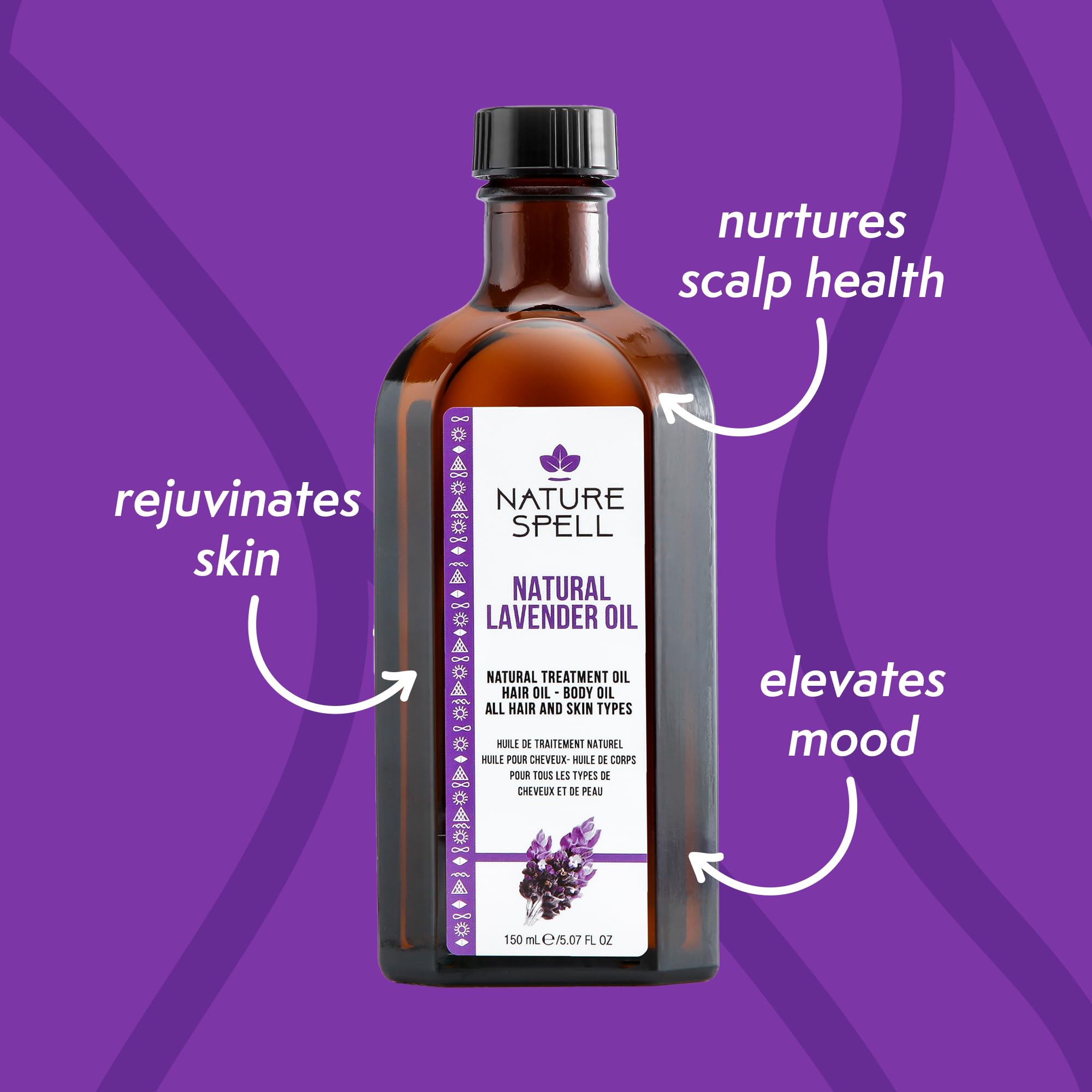 Nature Spell Lavender Oil for Hair Growth, Pre-Diluted, Vegan, 5.07 fl oz