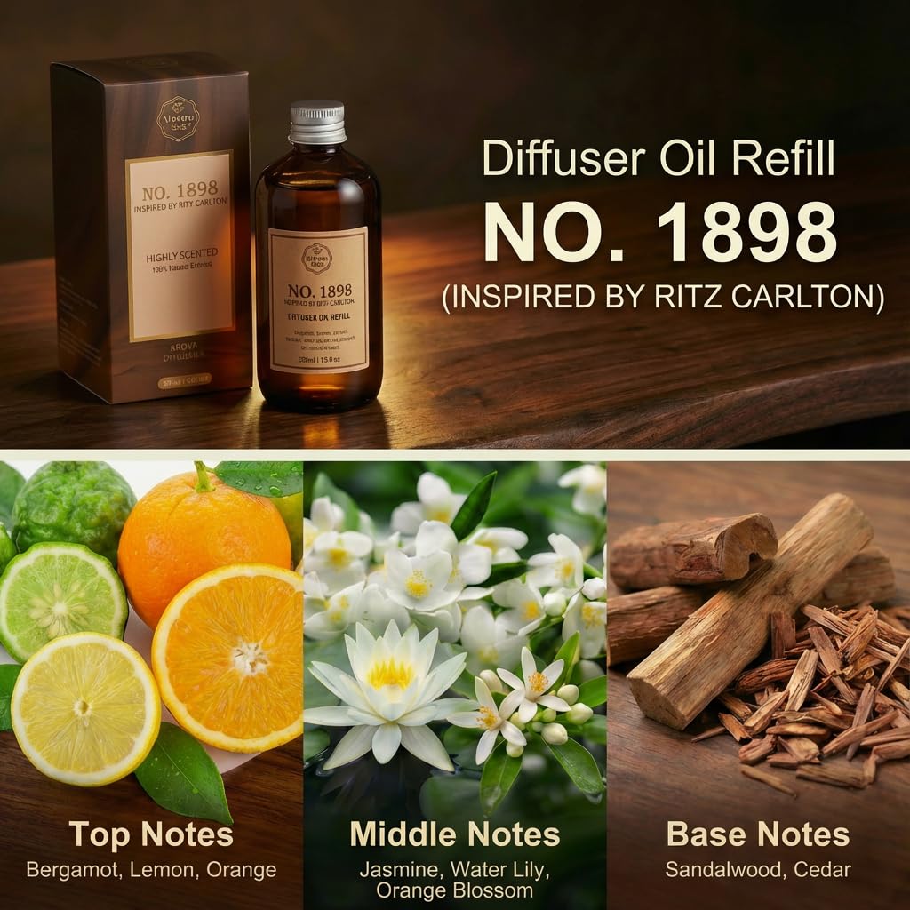 Vietora Eud luxury hotel reed diffuser oil refill in an 8.5 fl oz bottle, essential oil blend for home fragrance.