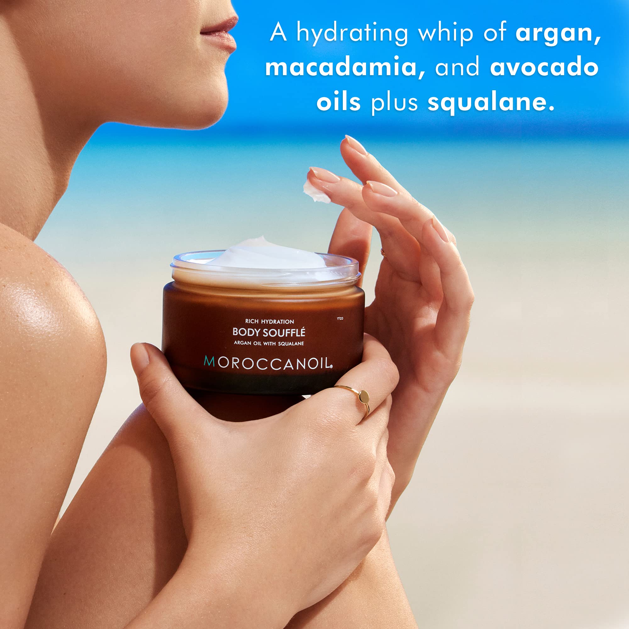 Moroccanoil Body Soufflé Originale fragrance in 6.7 oz jar, featuring a luxurious, smooth body moisturizer with a signature scent.
