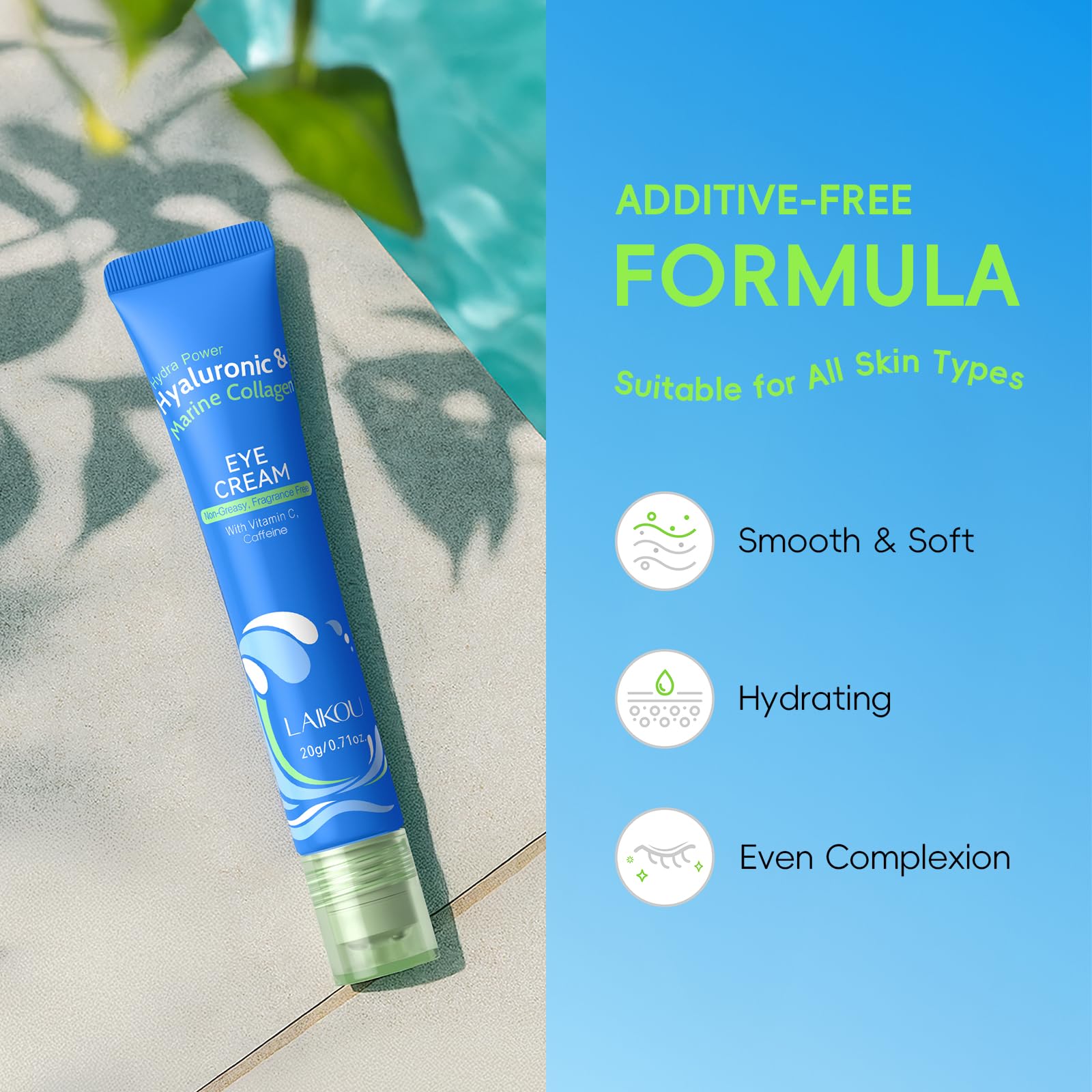 LAIKOU Hydra Power skin care set with hyaluronic acid and marine collagen, featuring bottles of moisturizing skincare products.