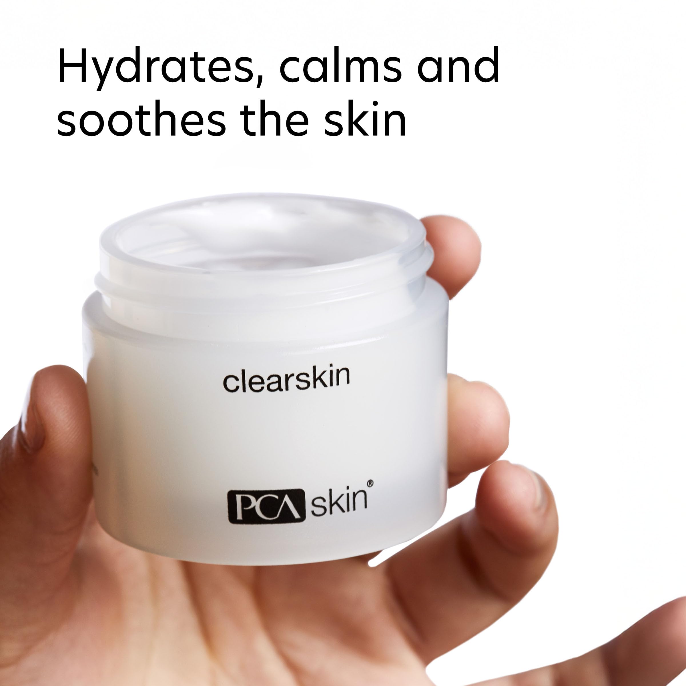 PCA SKIN Clearskin lightweight face moisturizer in 1.7 oz jar, smooth texture and clear packaging, ideal for daily skincare.