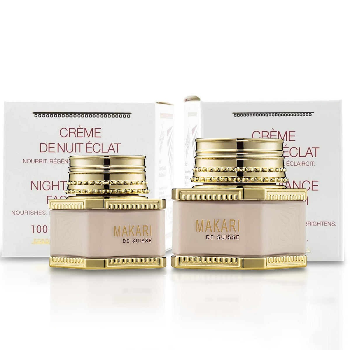 MAKARI Night & Day Radiance Face Cream Duo | 24-Hour Skincare for Dry, Normal & Maturing Skin | Fades Dark Marks, Scars 