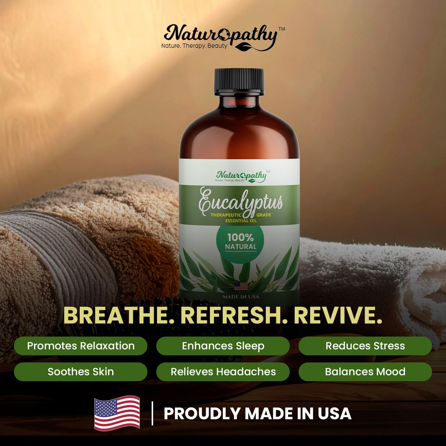Naturopathy Eucalyptus Essential Oil – Pure 4 fl oz