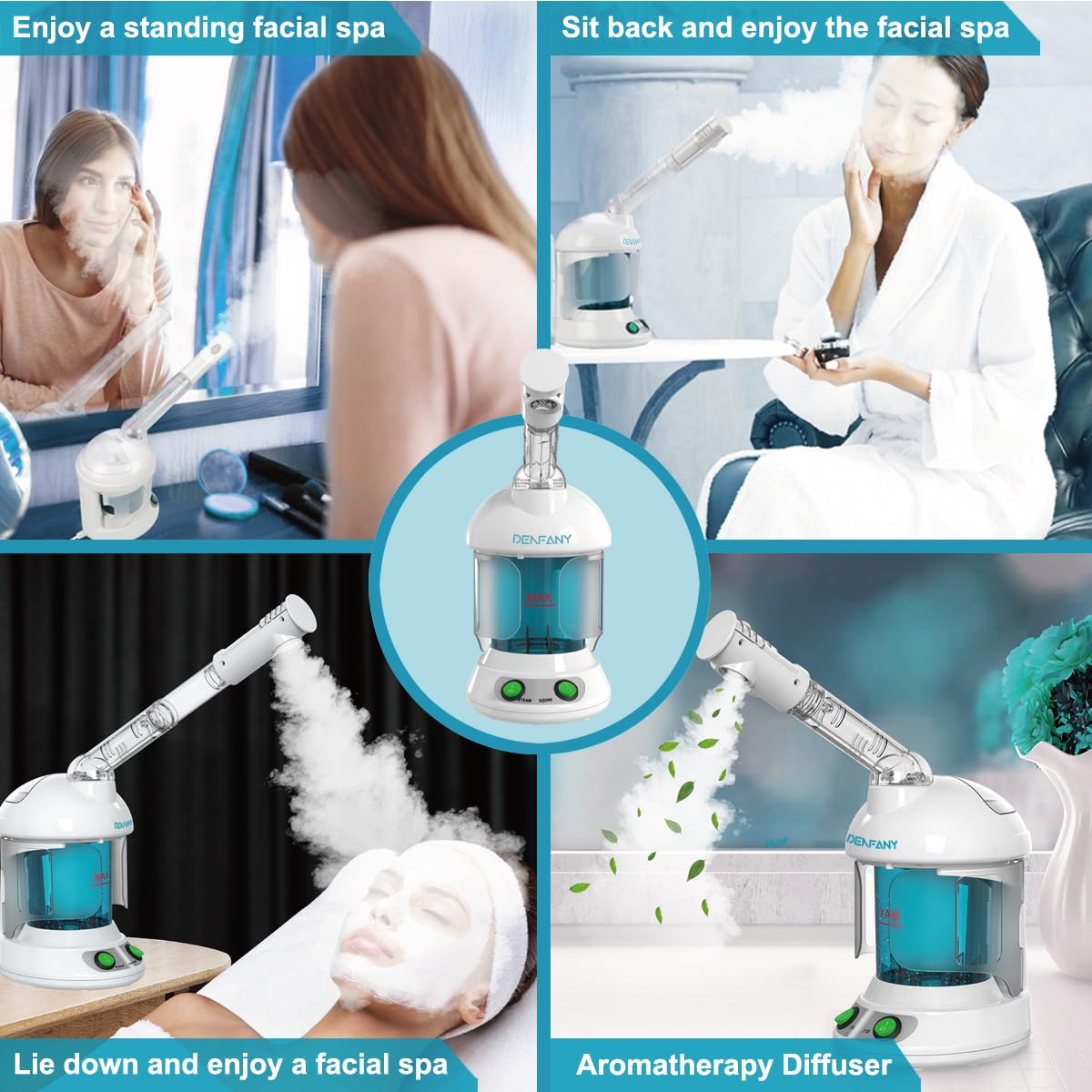 DENFANY Facial Steamer with Ozone Extendable 360 Arm - Denfany Official Imagery - 7