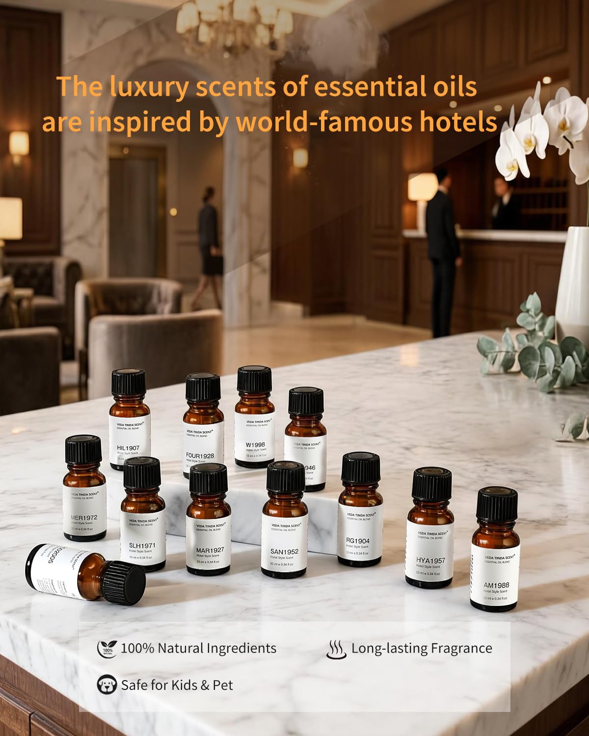 Waterless Essential Oil Diffuser with 12 x 10ml Hotel - VEDA TINDA SCENT Official Imagery - 4