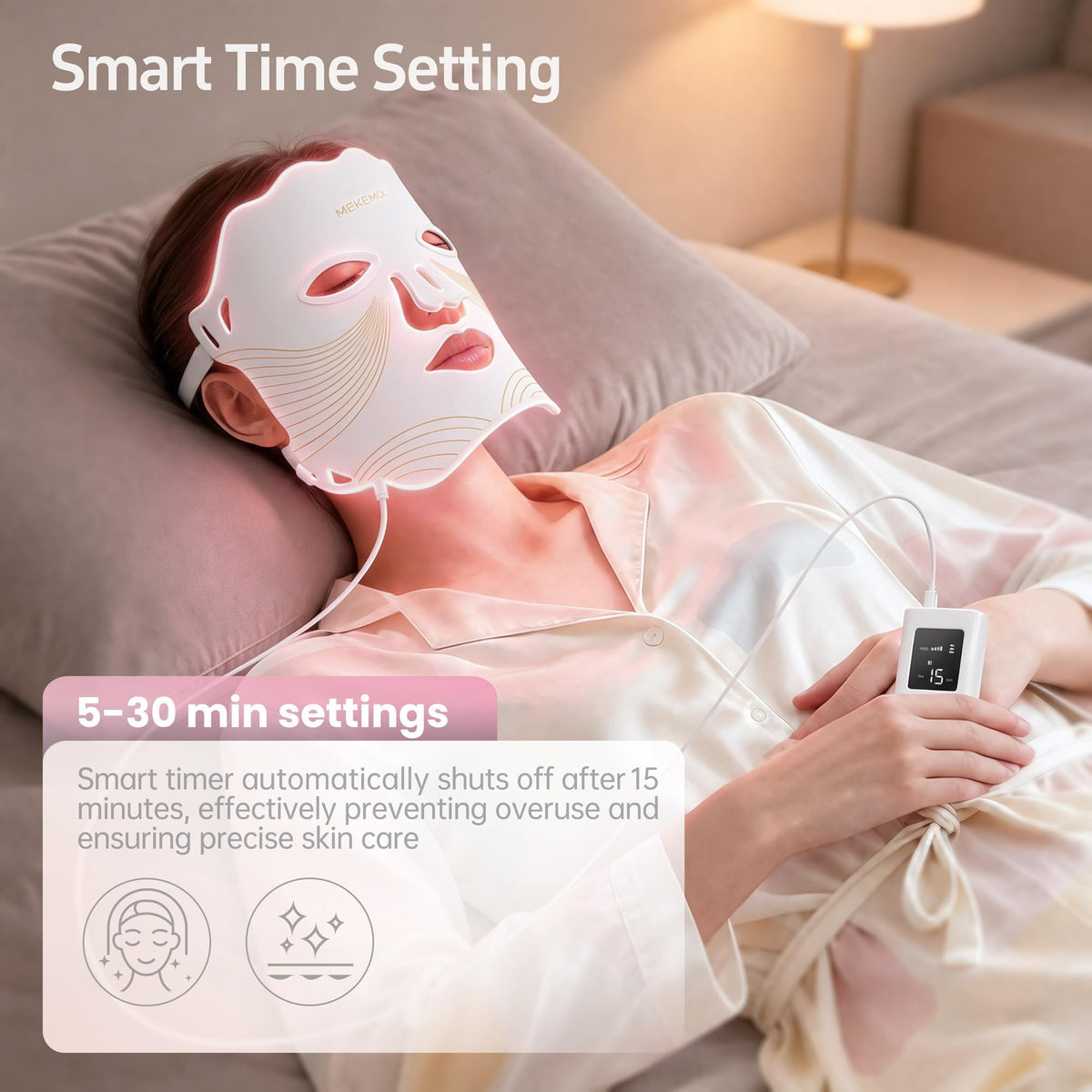 Red Light Mask for Face Neck with Eye Protection - MEKEMOL Official Imagery - 8