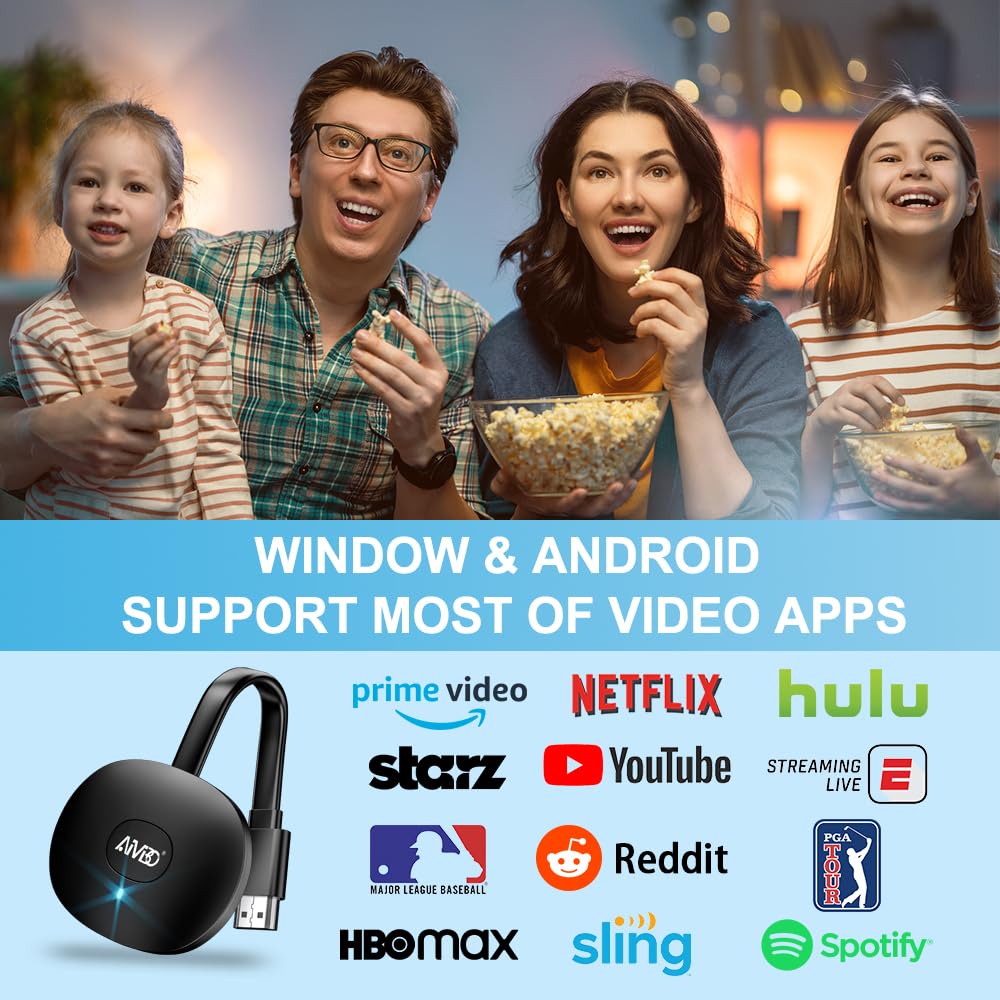 SOCLLLife Wireless HDMI Display Dongle Adapter 4K, Screen Mirror Receiver Casting Video & Audio from Android, i-OS, Pad,