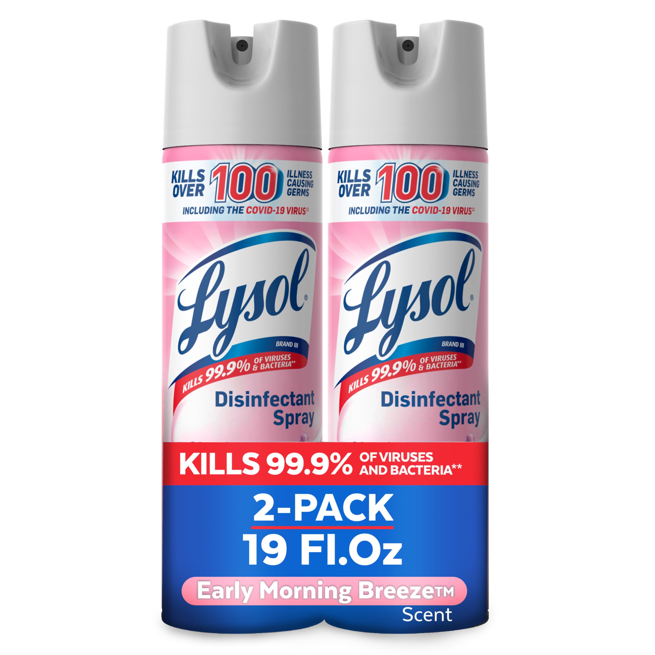 Lysol Disinfectant Spray, Sanitizer, Morning Breeze, 19 oz, 2 - Product Imagery