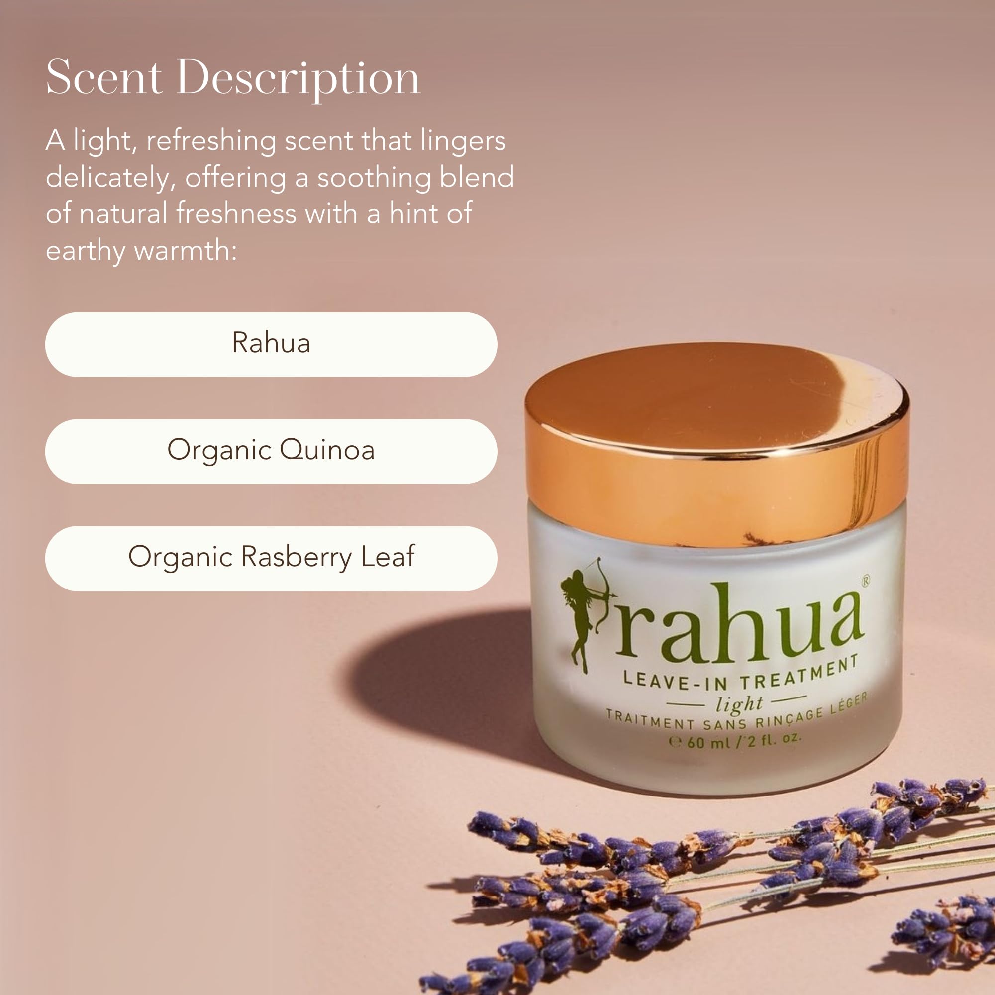 Rahua Light Leave-In Conditioner for fine hair, vegan hair moisturizer with quinoa, sunflower seed oil, and Yerba Mate, 2 oz