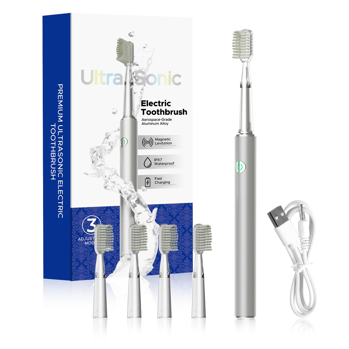 OralGos Sonic Adults Toothbrush Electric Toothbrush with 4 - Premium Selection Official Imagery - 3