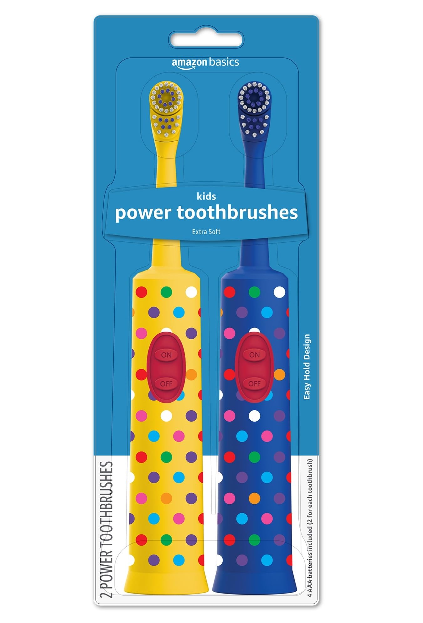 Amazon Basics Kids Electric Toothbrush, Battery Powered, Soft - Product Imagery