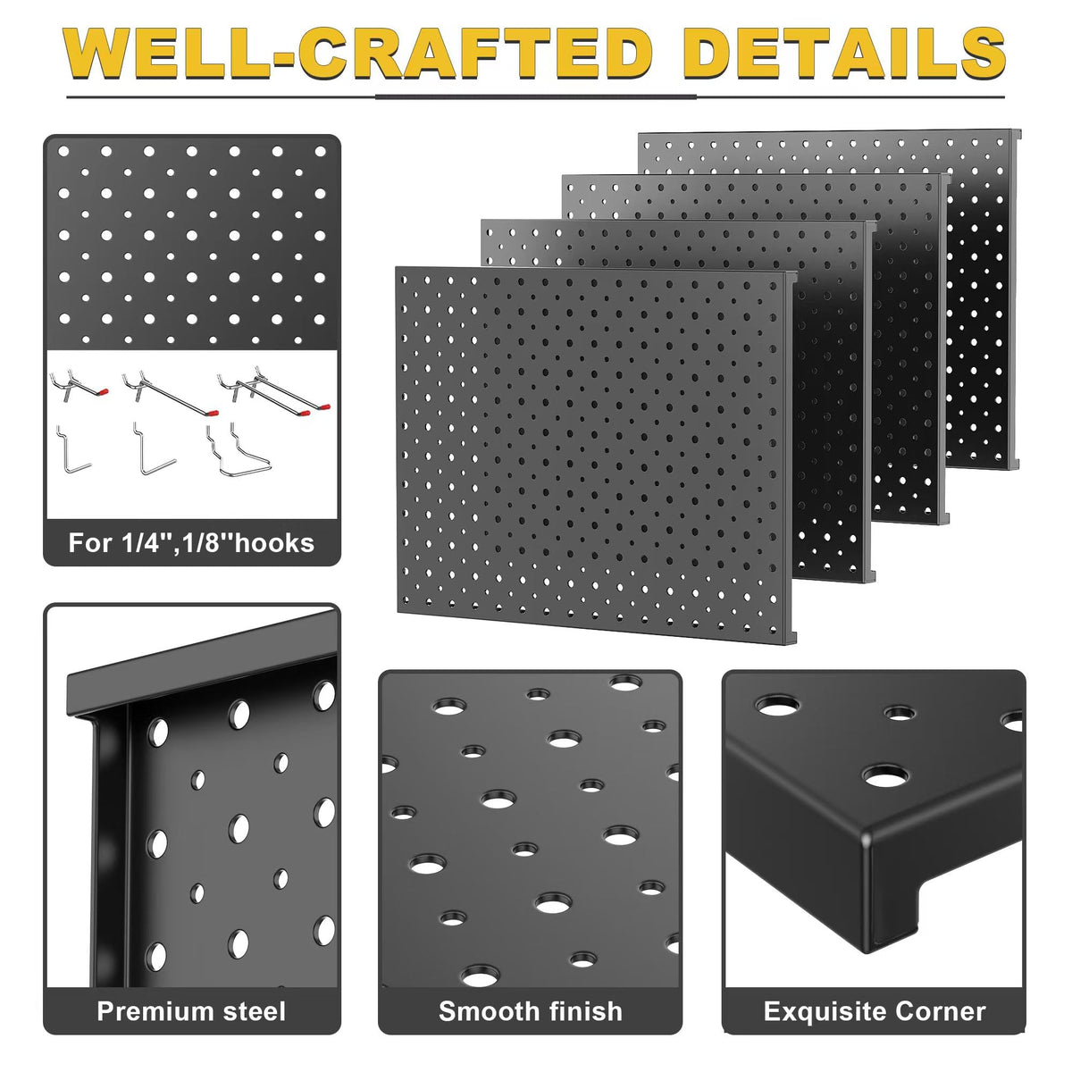 Ultrawall Pegboard Display Stand, Metal Tabletop Pegboard Display – full view