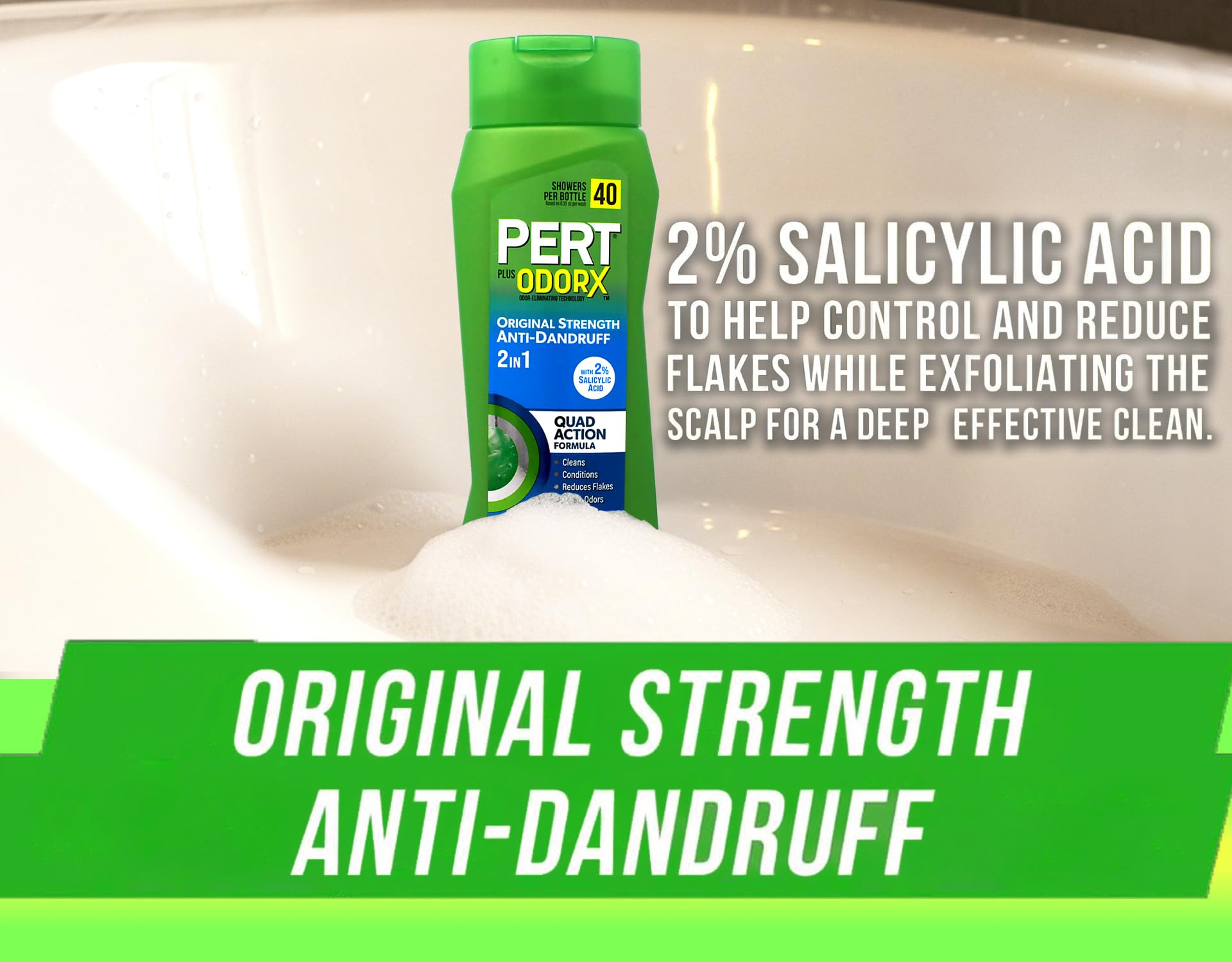 PERT 2 IN 1 Shampoo and Conditioner, Anti-Dandruff, 13.5 Fl. Oz (Pack of 6)