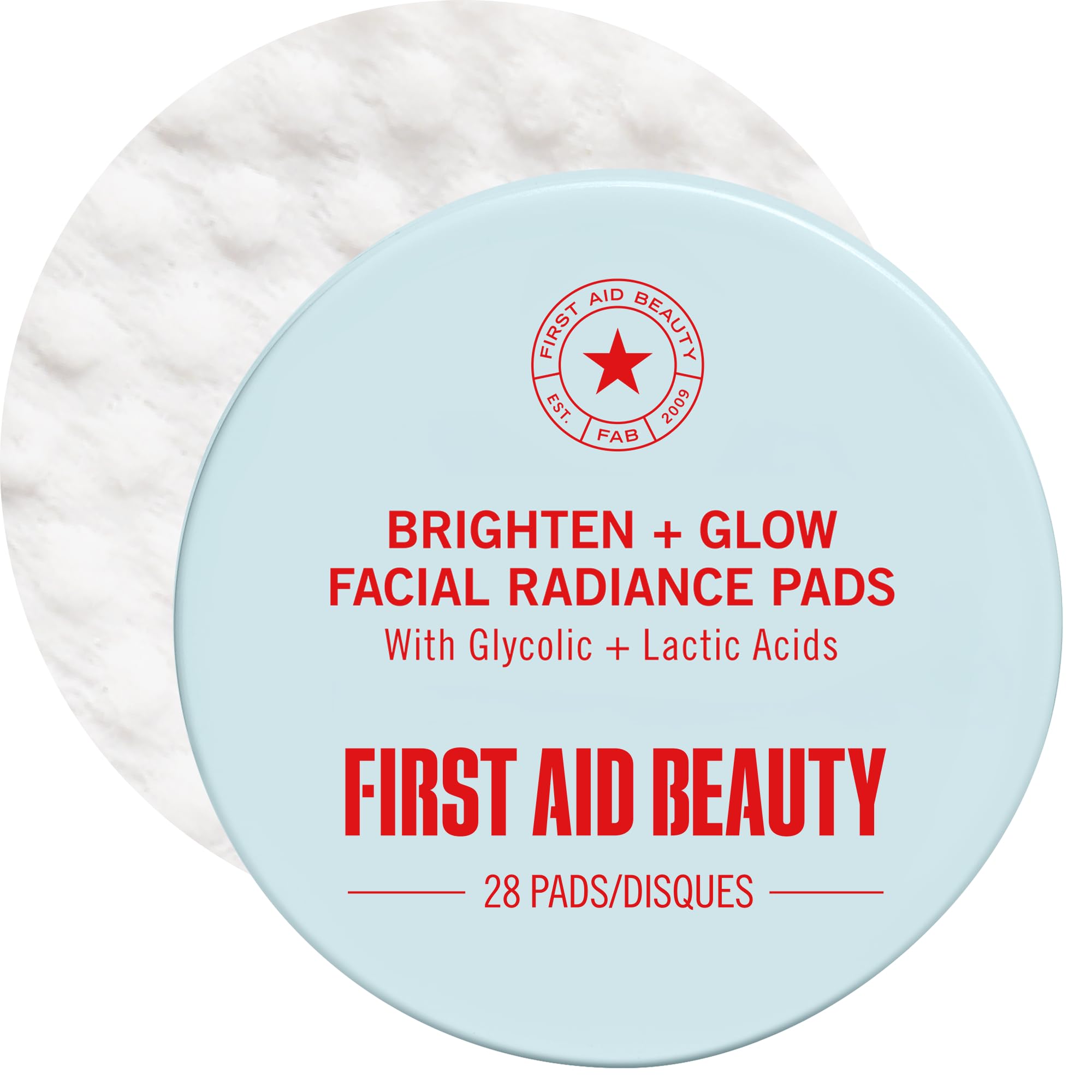 First Aid Beauty Brighten & Glow Facial Radiance Pads, AHA, - Product Imagery