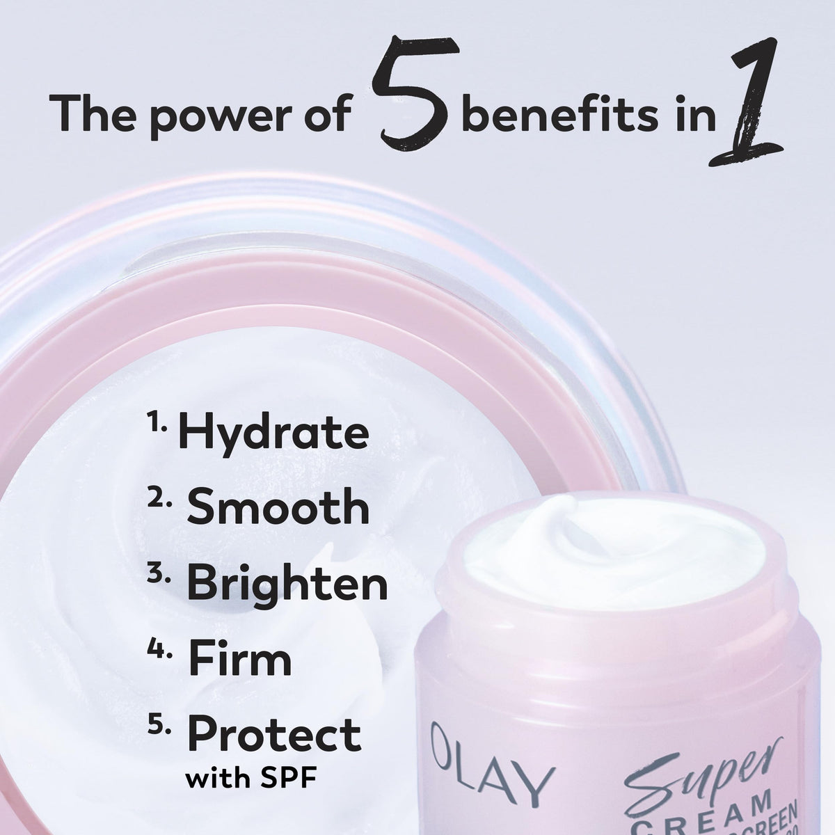 Olay 5-in-1 Holiday Mini Gift Pack - Super Serum Trial 0.4 fl oz, Super Facial Cleanser 4.5 fl oz, Super Cream with Suns