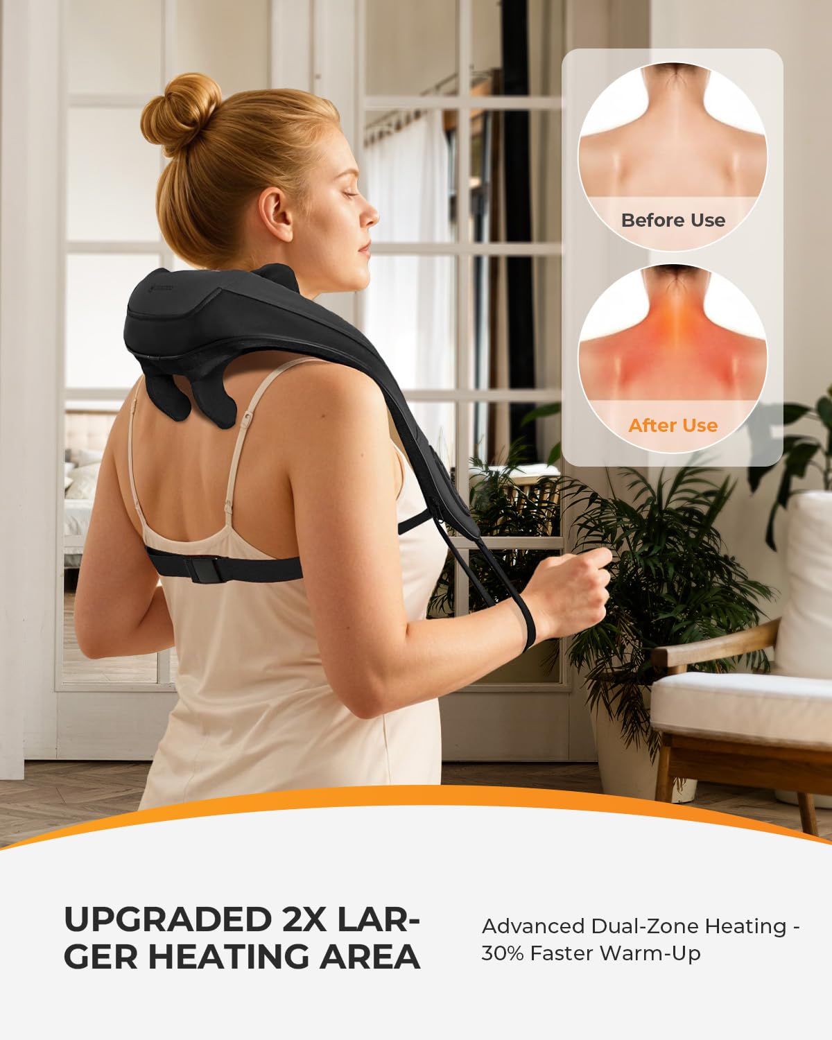 HSA Eligible Cordless Neck Massager with Heat Larger Heating - CooCoCo Official Imagery - 7