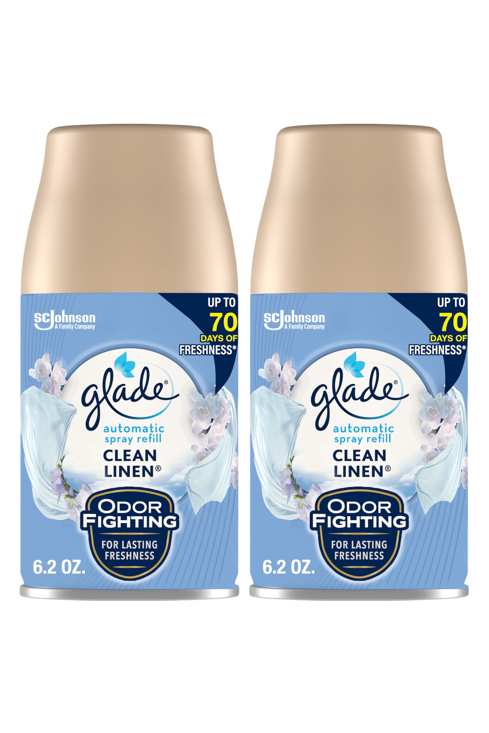 Glade Automatic Spray Air Freshener Refill, Clean Linen, 2 Count - Product Imagery