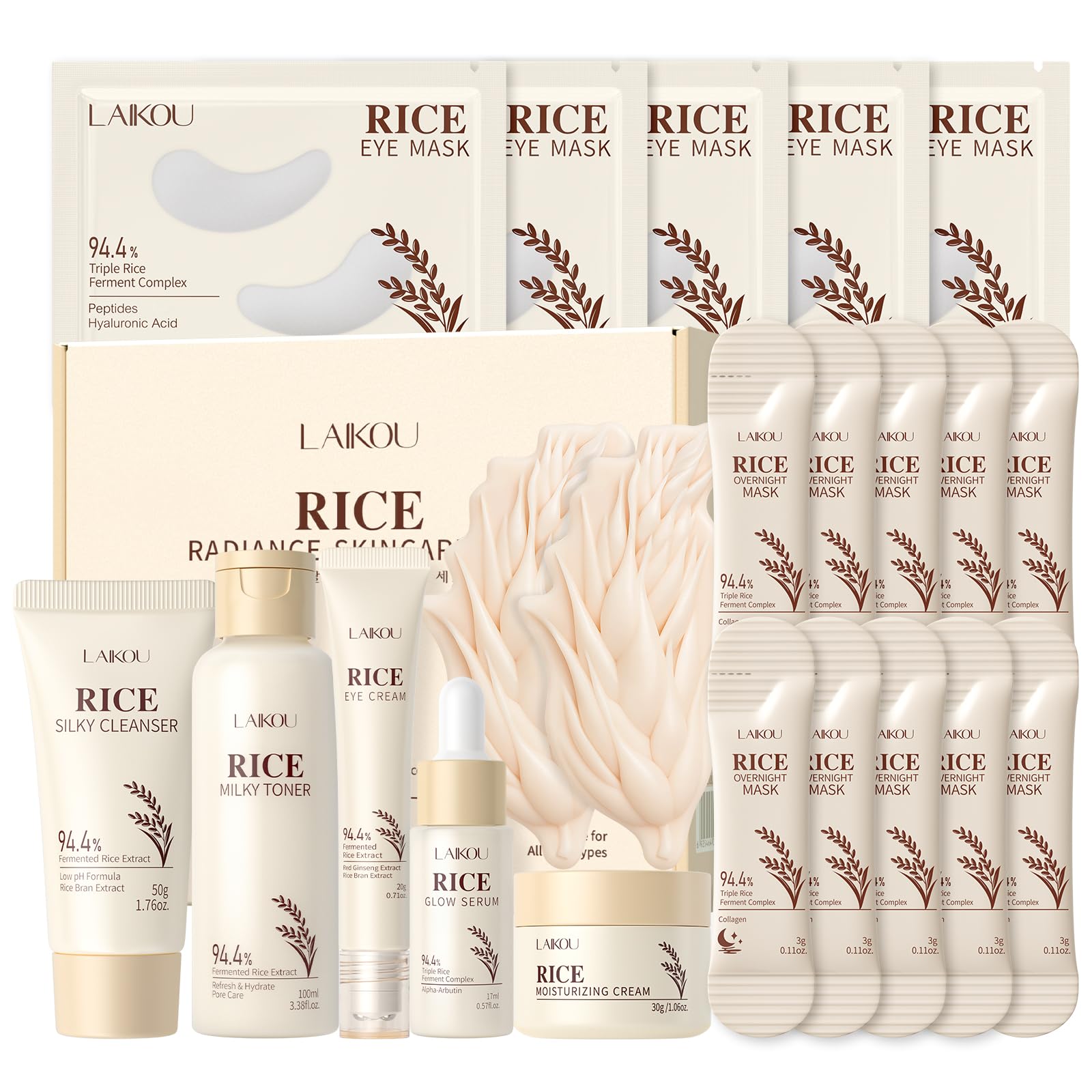 LAIKOU Korean Skin Care, Skin Care Set 20pcs - Product Imagery
