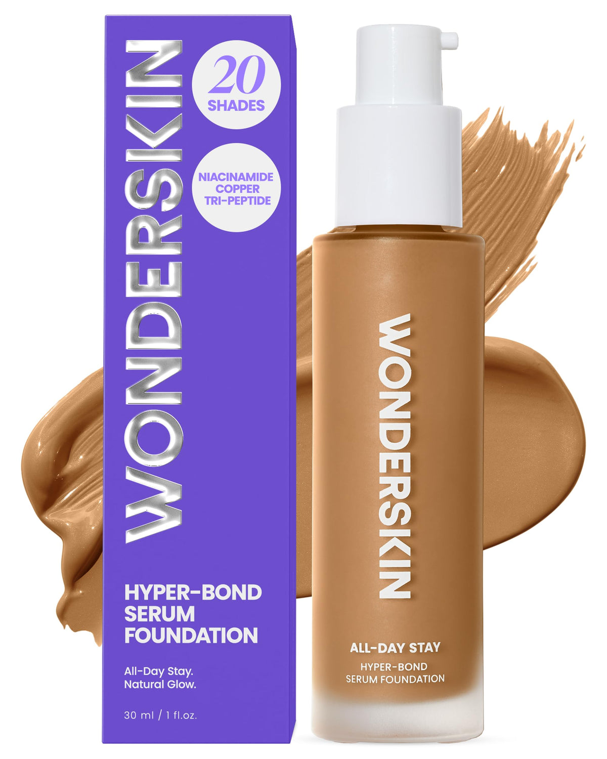 Wonderskin Foundation Serum - Niacinamide + Copper Tri-Peptide, Waterproof – product photo (Foundation)