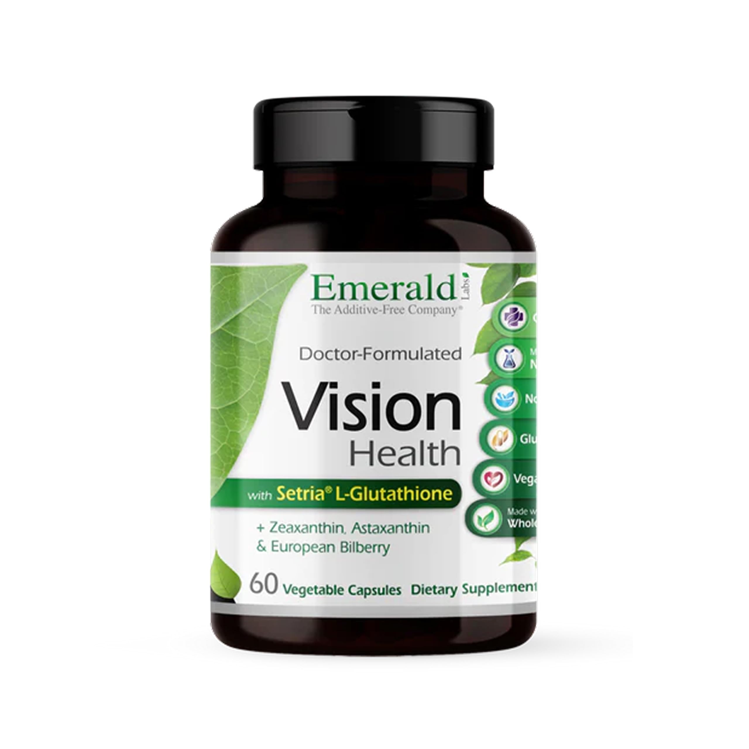 EMERALD LABS Vision Health, 60 Vegetable Capsules (30-Day Supply) - Product Imagery