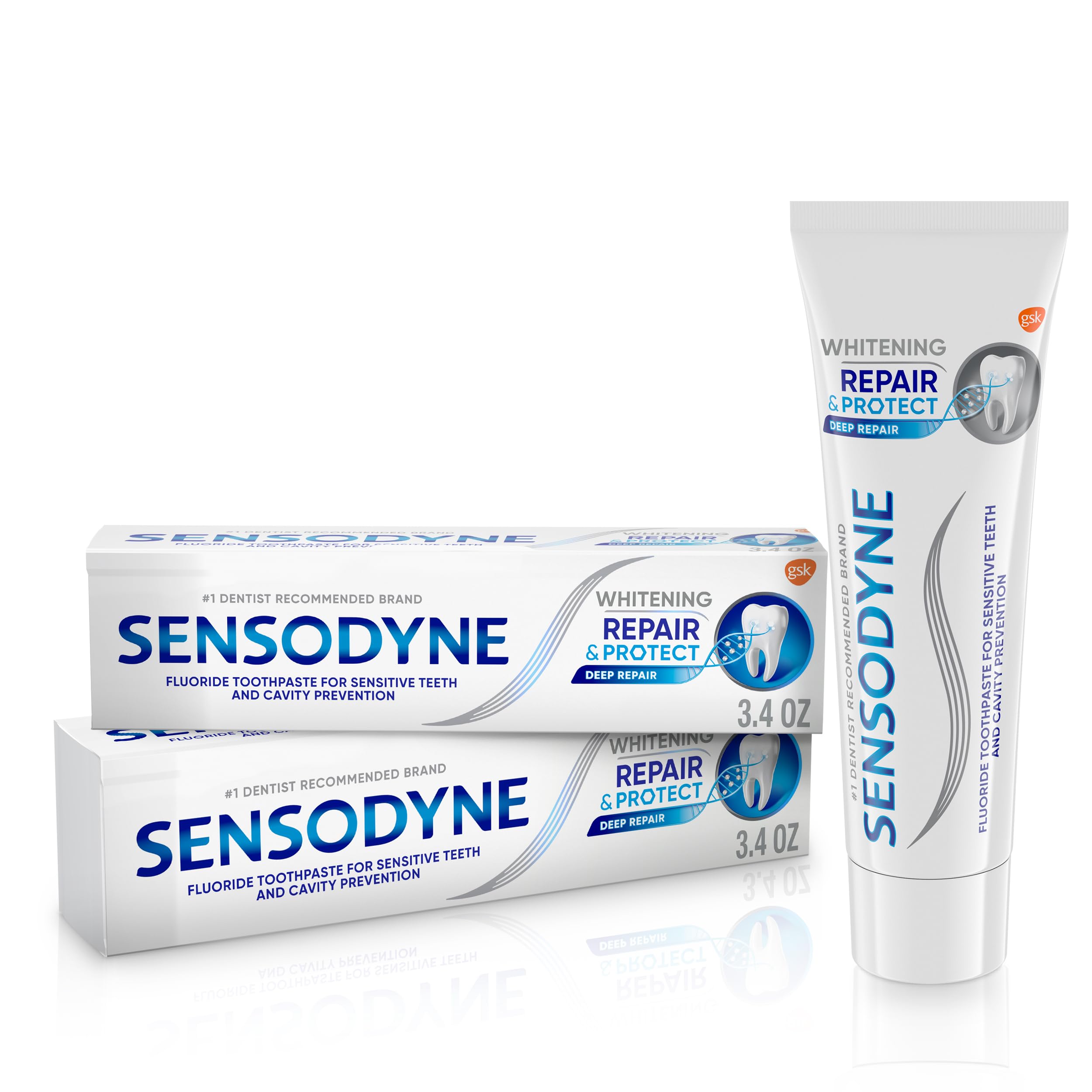 Sensodyne Repair and Protect Whitening Toothpaste, 3.4 oz (Pack of 2)