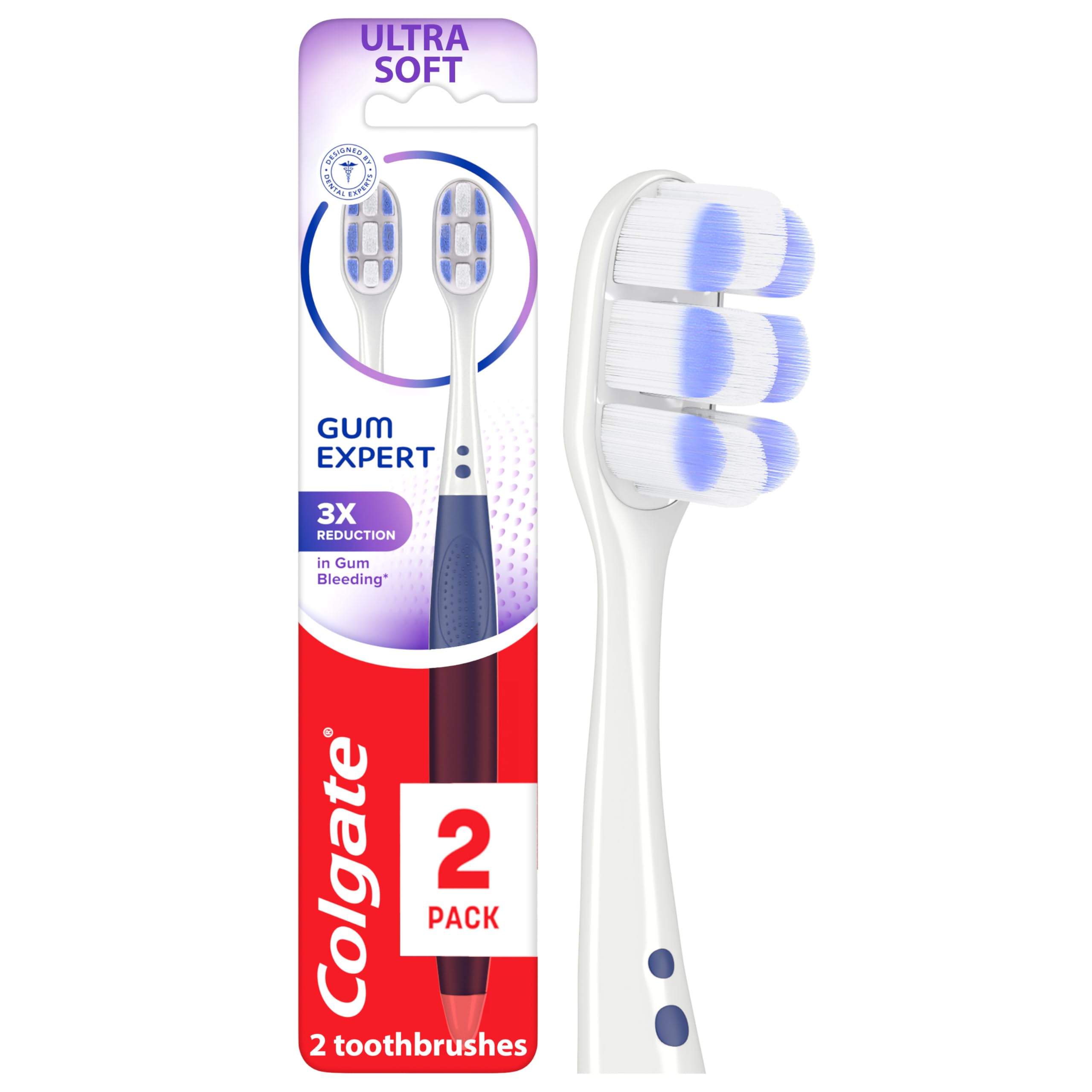 Colgate Gum Expert Toothbrush for Sensitive Gums, Extra Soft, 2 - Product Imagery