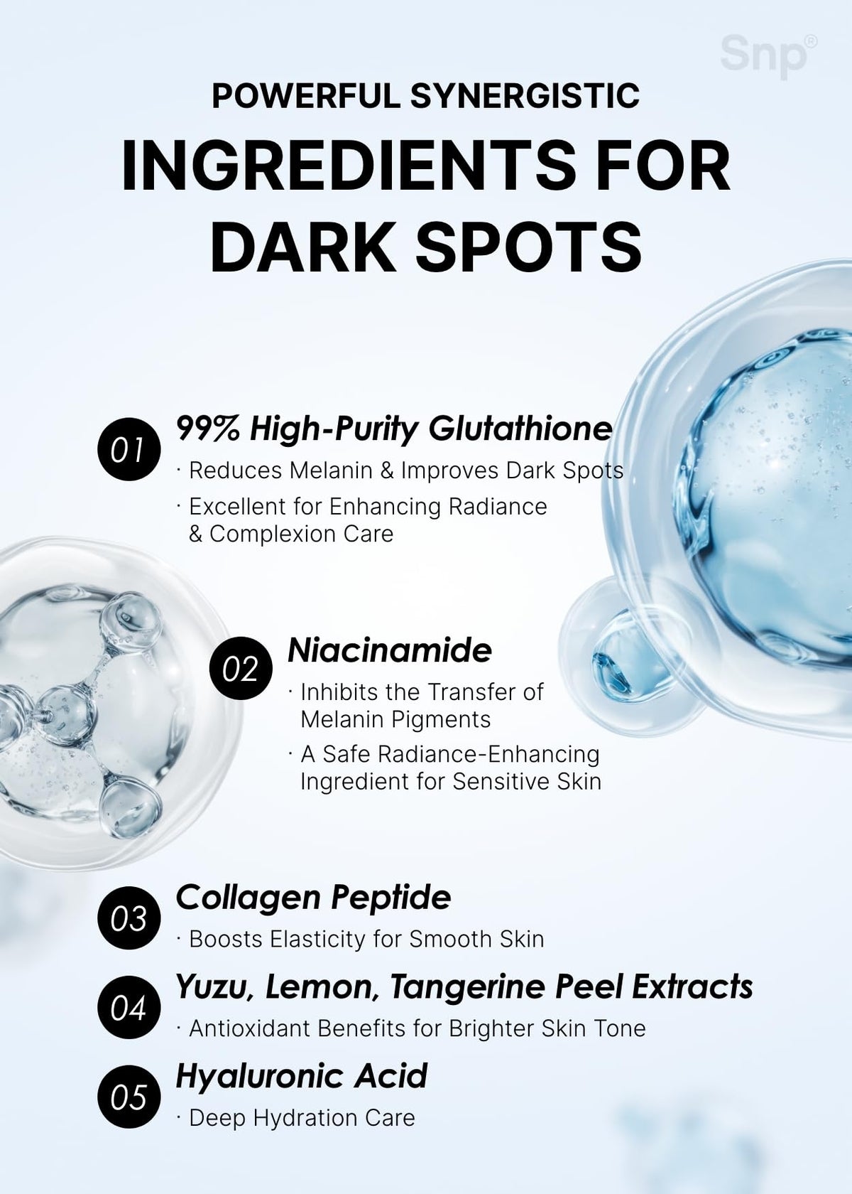 SNP 99% Glutathione + Niacinamide B3 Eye Patch | Nourishing Under Eye Patches for Blemishes and Dark Spots | Under Masks