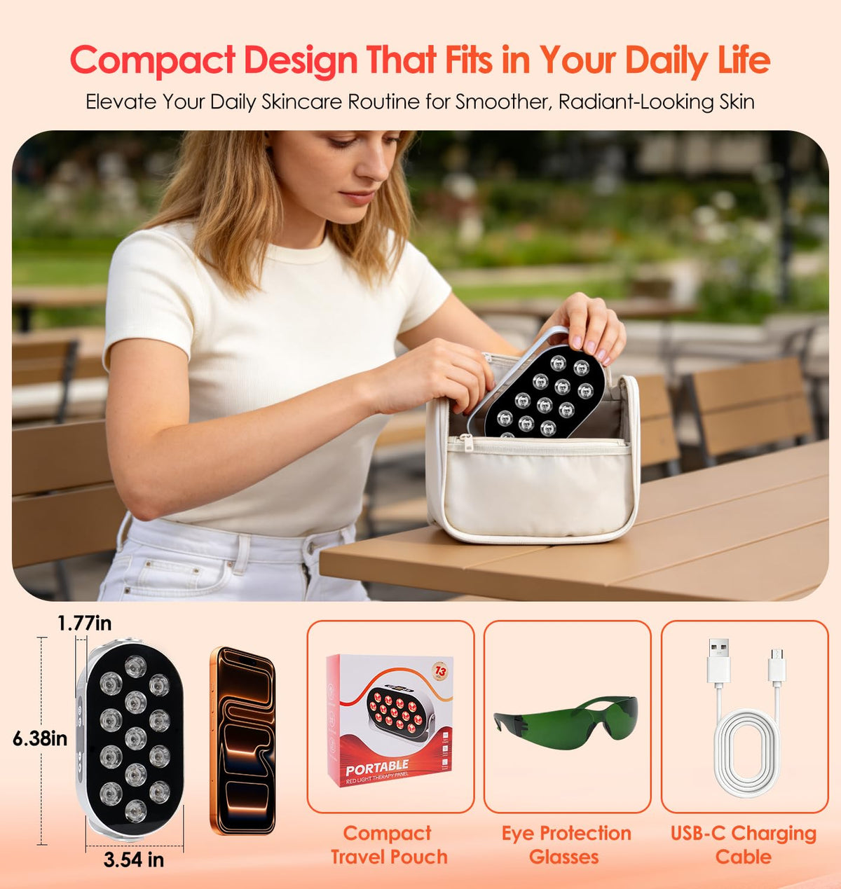 Mini Handheld Portable red Light Therapy Device - DONGRI Official Imagery - 7