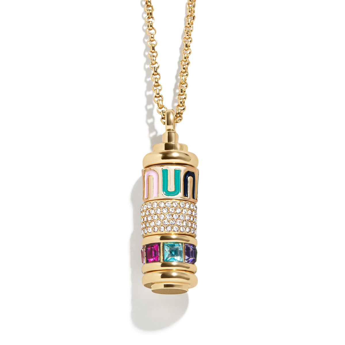 BaubleBar - Initial Spinner Charm Pendant Necklace – U