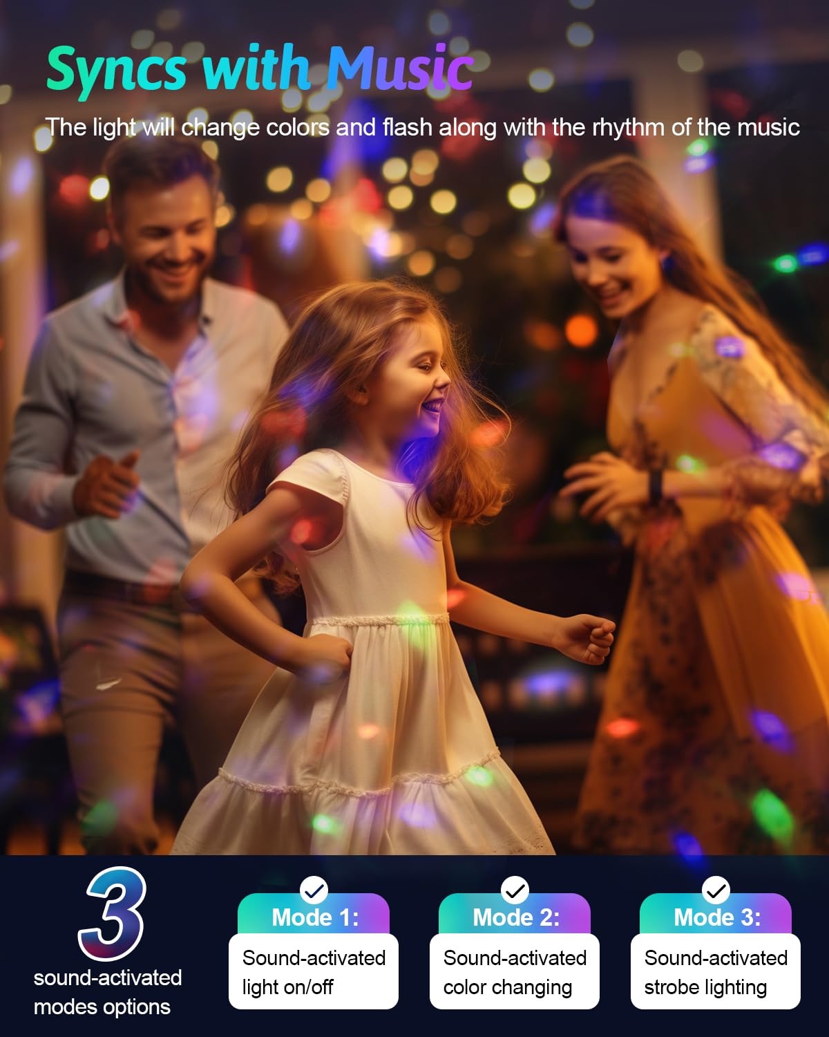 Luditek 2-Pack Party Karaoke Lights with Remote for Kids Party Supplies Dancing Birthday Decorations, USB Powered 6 Ligh