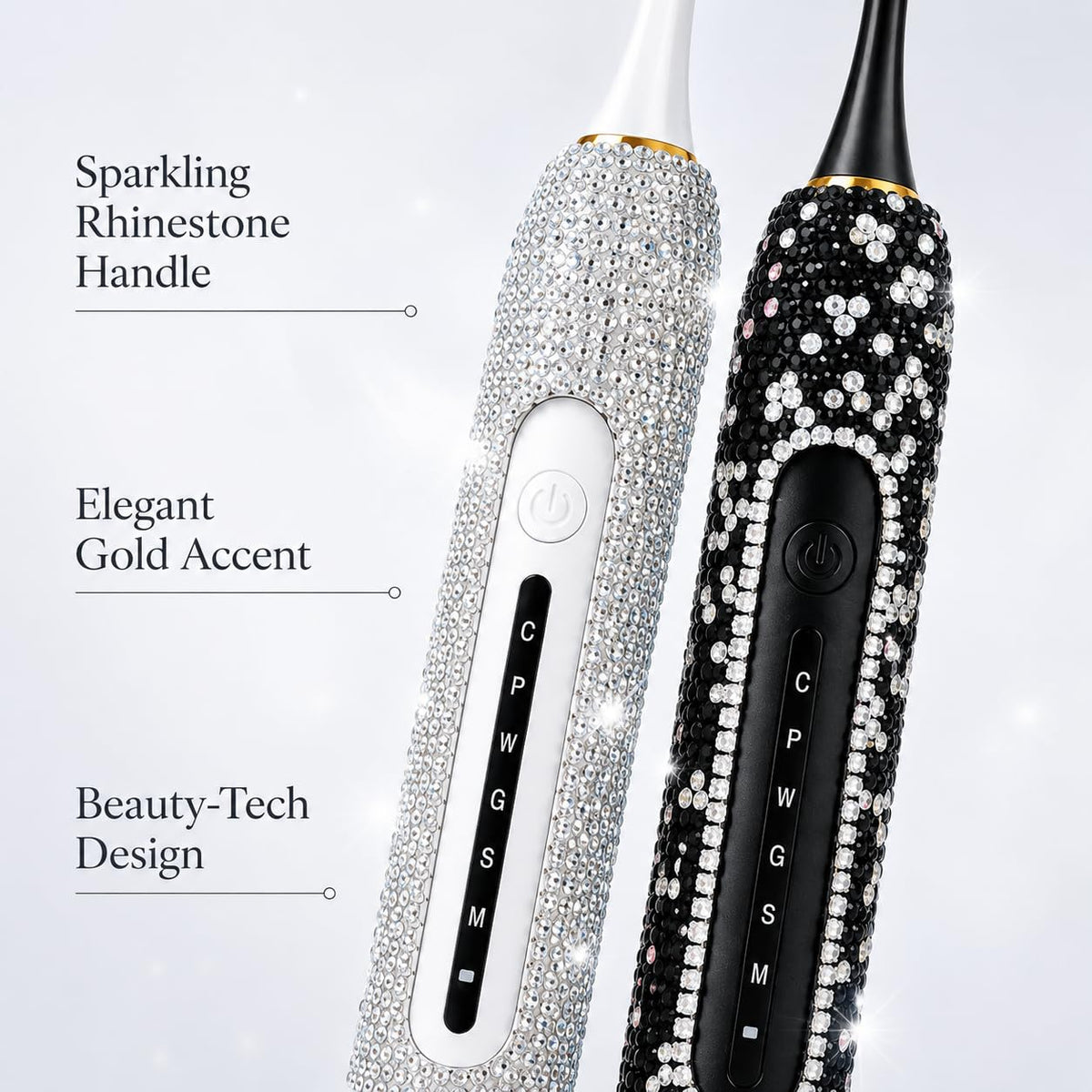 Electric Toothbrush for Woman Bling Diamond Decor Portable - VFUIFRYI Official Imagery - 5