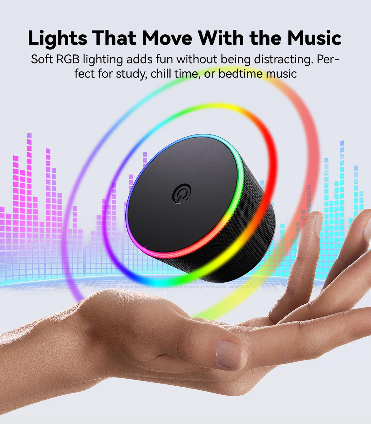 dbsono Stocking Stuffers for Teen Boys, Gifts for Men, Portable Bluetooth Speaker – back view and specifications
