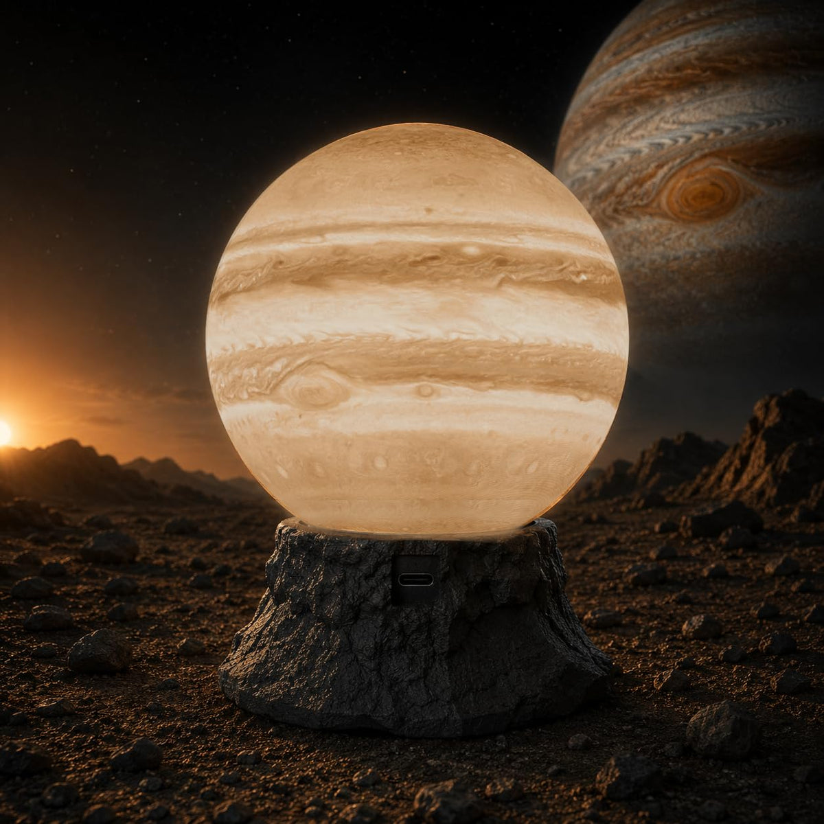 Jupiter Planet Lamp Realistic LED Night Light Space Decor - MOMO3D Official Imagery - 1