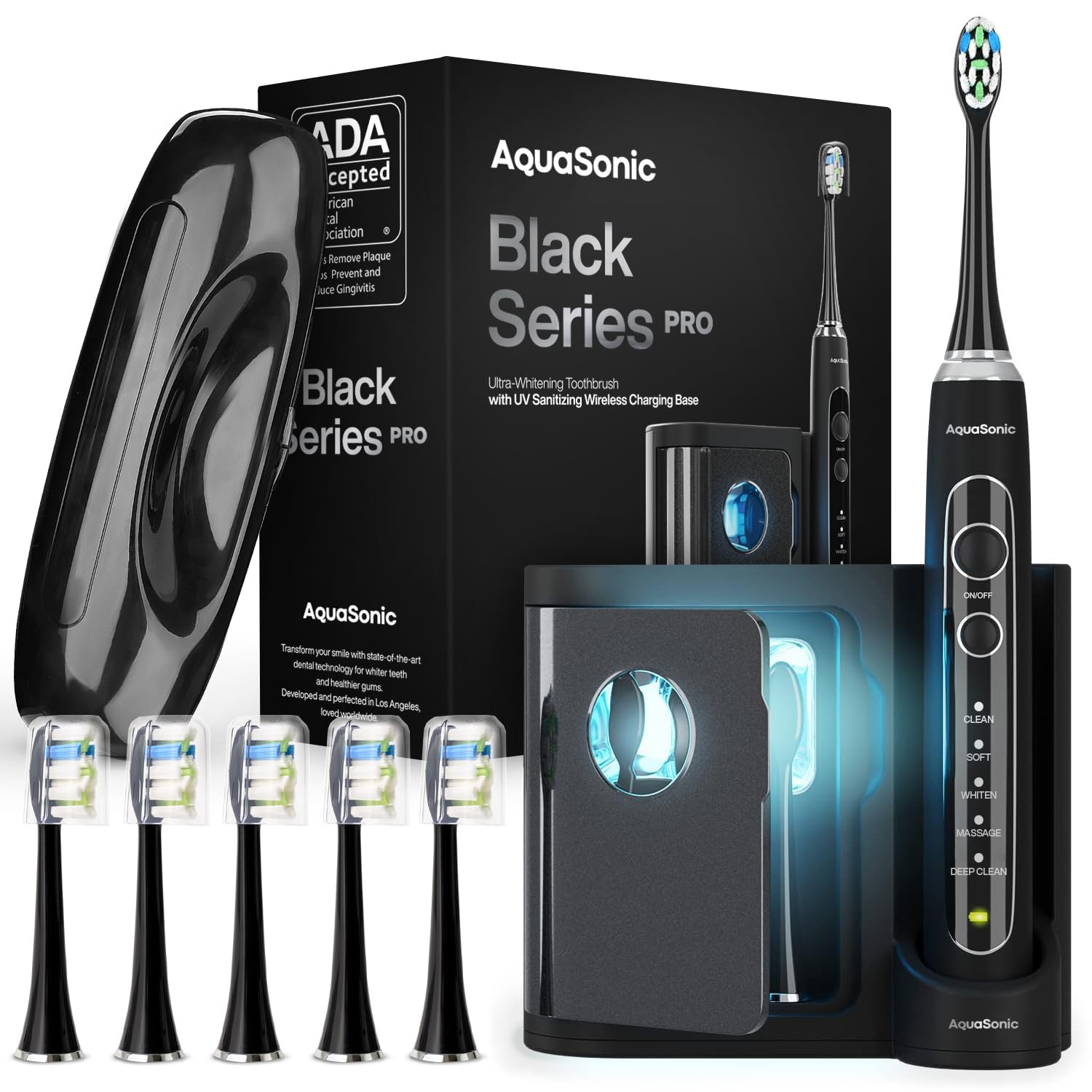 Aquasonic Black Series PRO UV – Ultra-Whitening Electric - Product Imagery