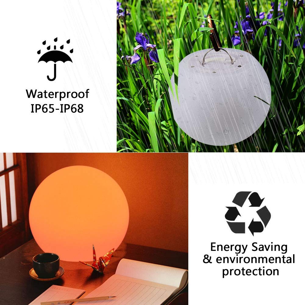 Akozon Rechargeable LED Ball Light with Remote Control - 16 RGB Colors for Bedroom, Party, Istmas, Halloween and Outdoor