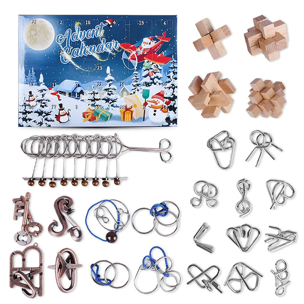 24PCS Metal Brain Teaser Puzzle Set IQ Collection Perplexing - AERFGDE Official Imagery - 8