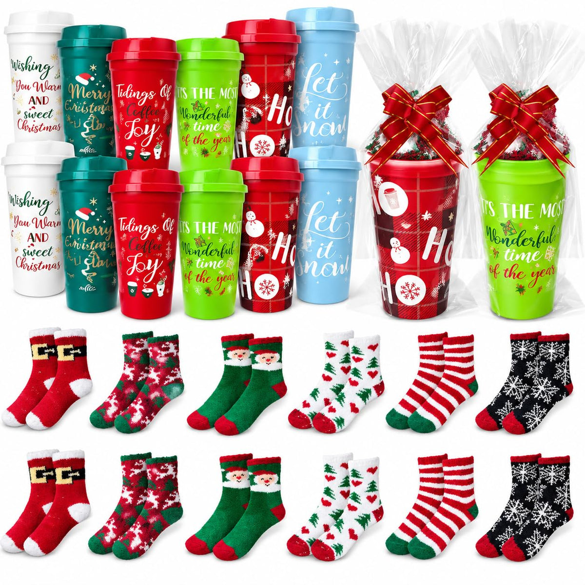 12 Set Christmas Bulk Gifts Funny Christmas Cupcake Fuzzy - Augacage Official Imagery - 1