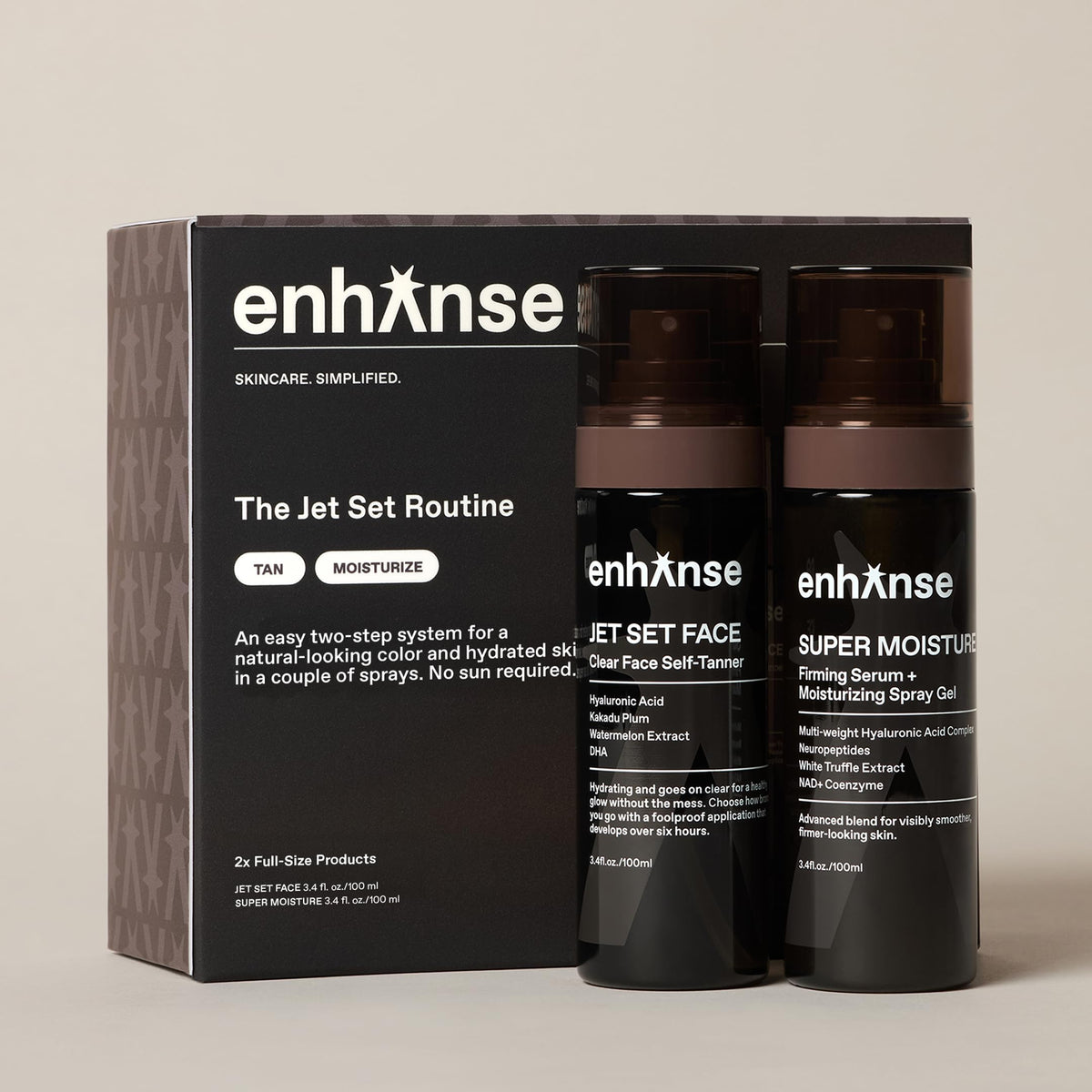The Jet Set Routine Self Tanner Serum Gift Set for Men 2 Pc - ENHANSE Official Imagery - 3