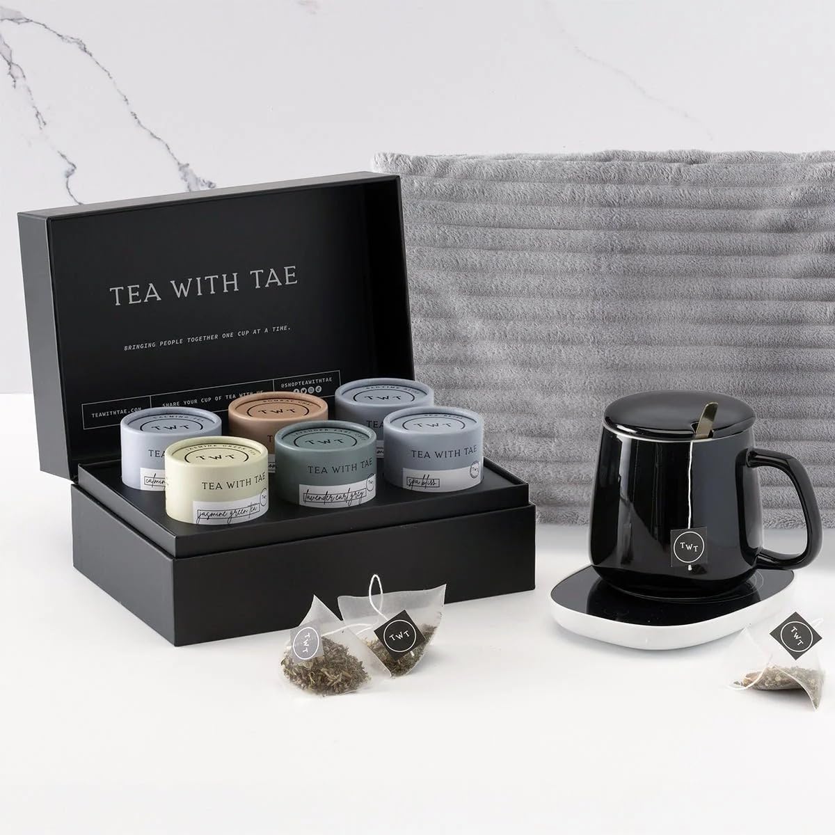 Luxury Tea Gift Set with Mug Warmer Premium Tea Collection - HomeWetBar Official Imagery - 2