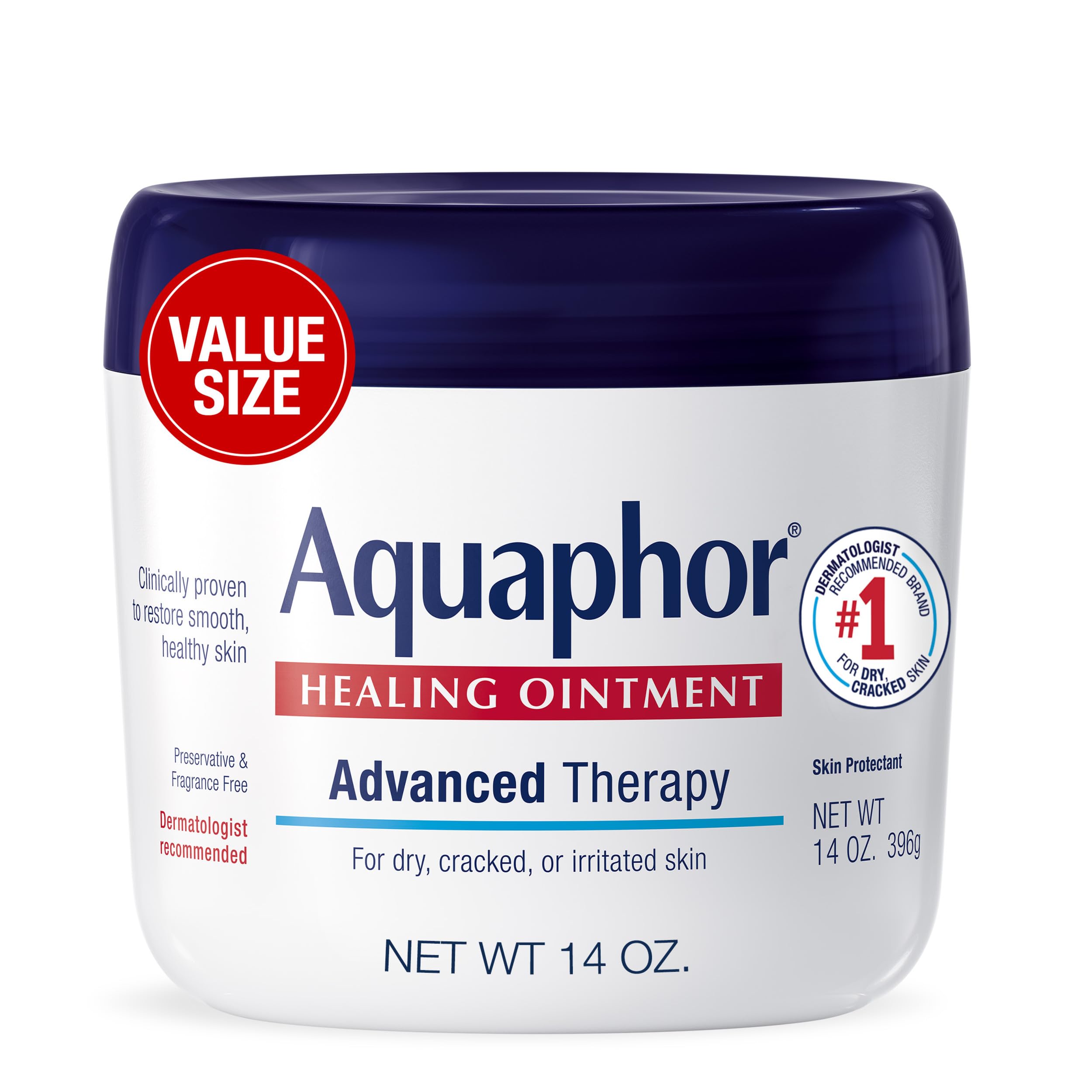 Aquaphor Advanced Therapy Healing Ointment Skin Protectant, 14 OZ - Product Imagery