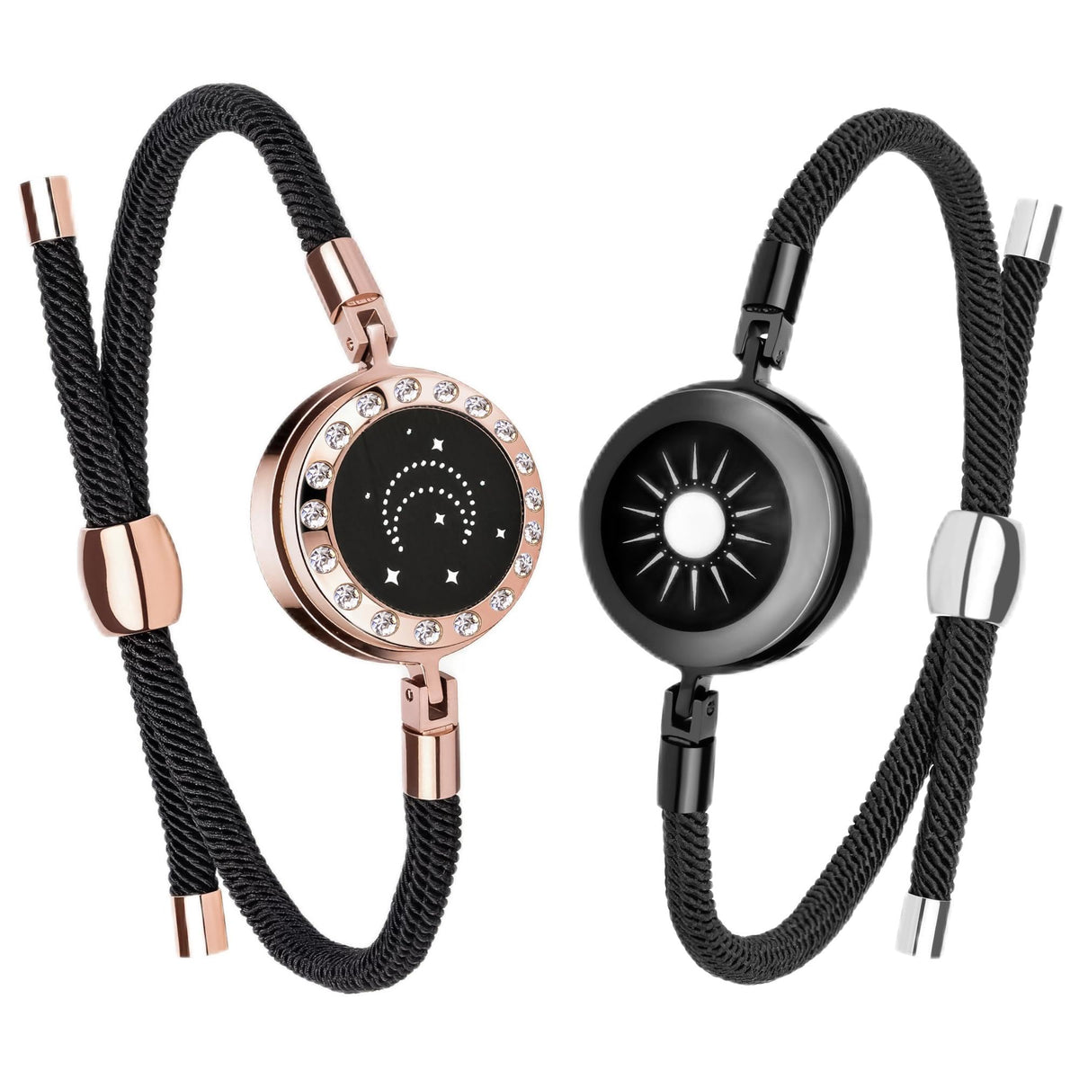 EAOYAO Long Distance Touch Bracelets, Vibration & Light up Remote Smart Matching Couples Bracelet for Couple Long Distan