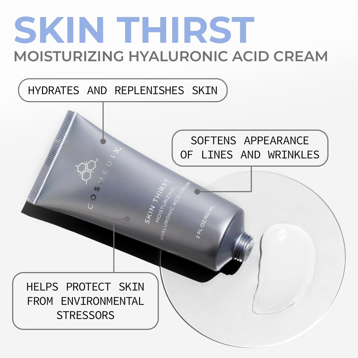 COSMEDIX Skin Thirst Hyaluronic Acid Moisturizer Face Cream - Premium Selection Official Imagery - 3
