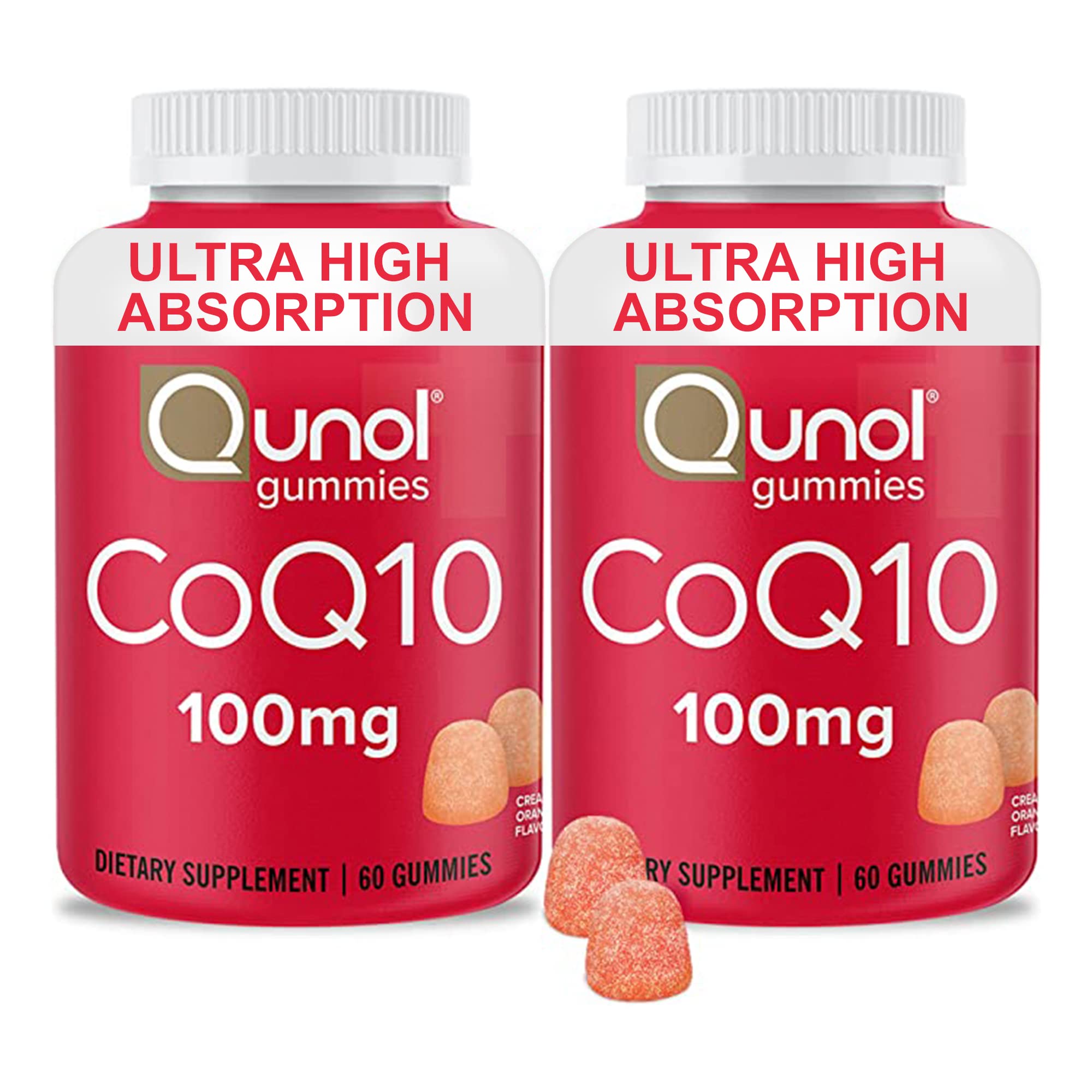 Qunol CoQ10 100mg Gummy, Ultra High Absorption, Antioxidant, 120 - Product Imagery