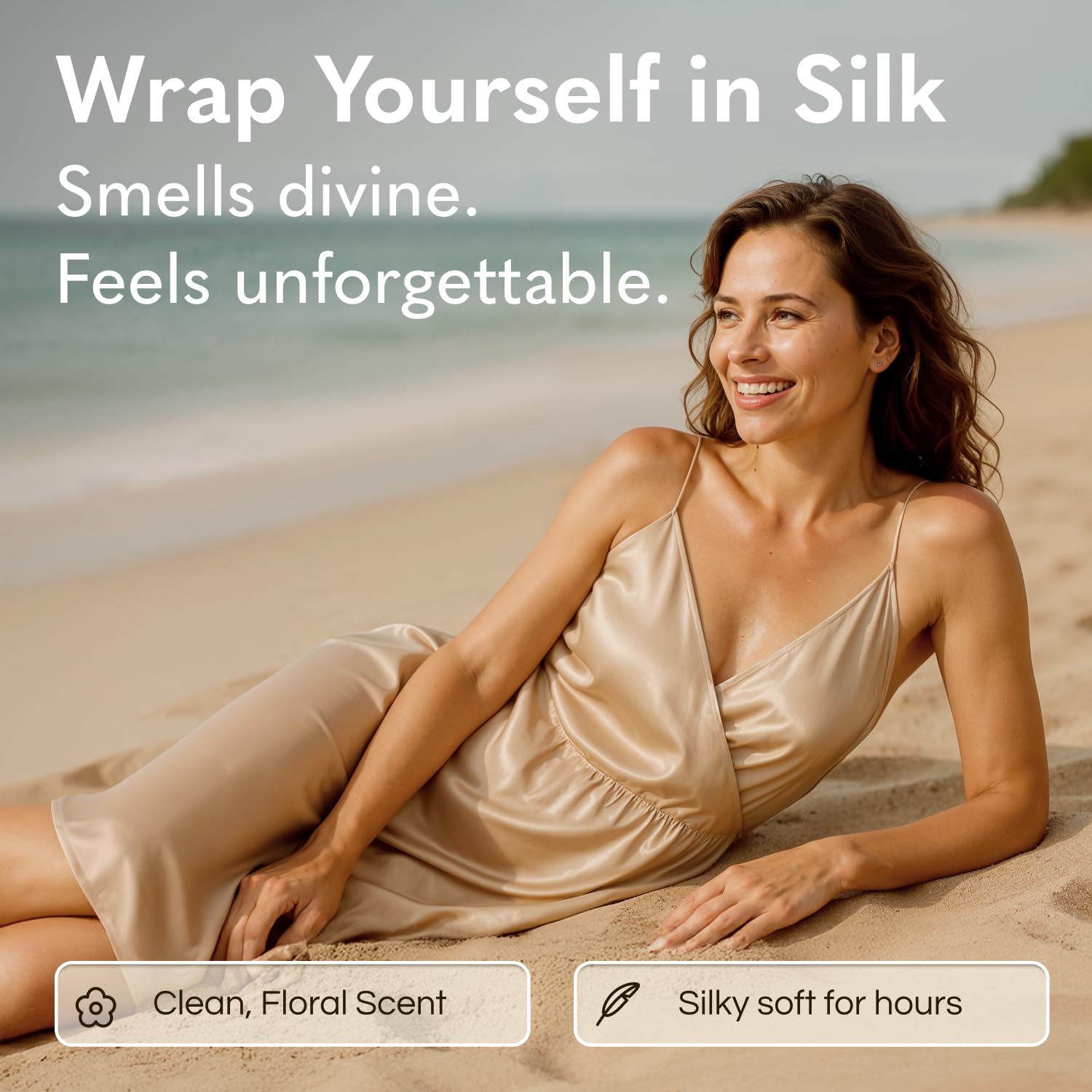 GODA Silk Body Oil for women, 4oz, moisturizing and firming anti-aging skin moisturizer with a smooth, luxurious texture.