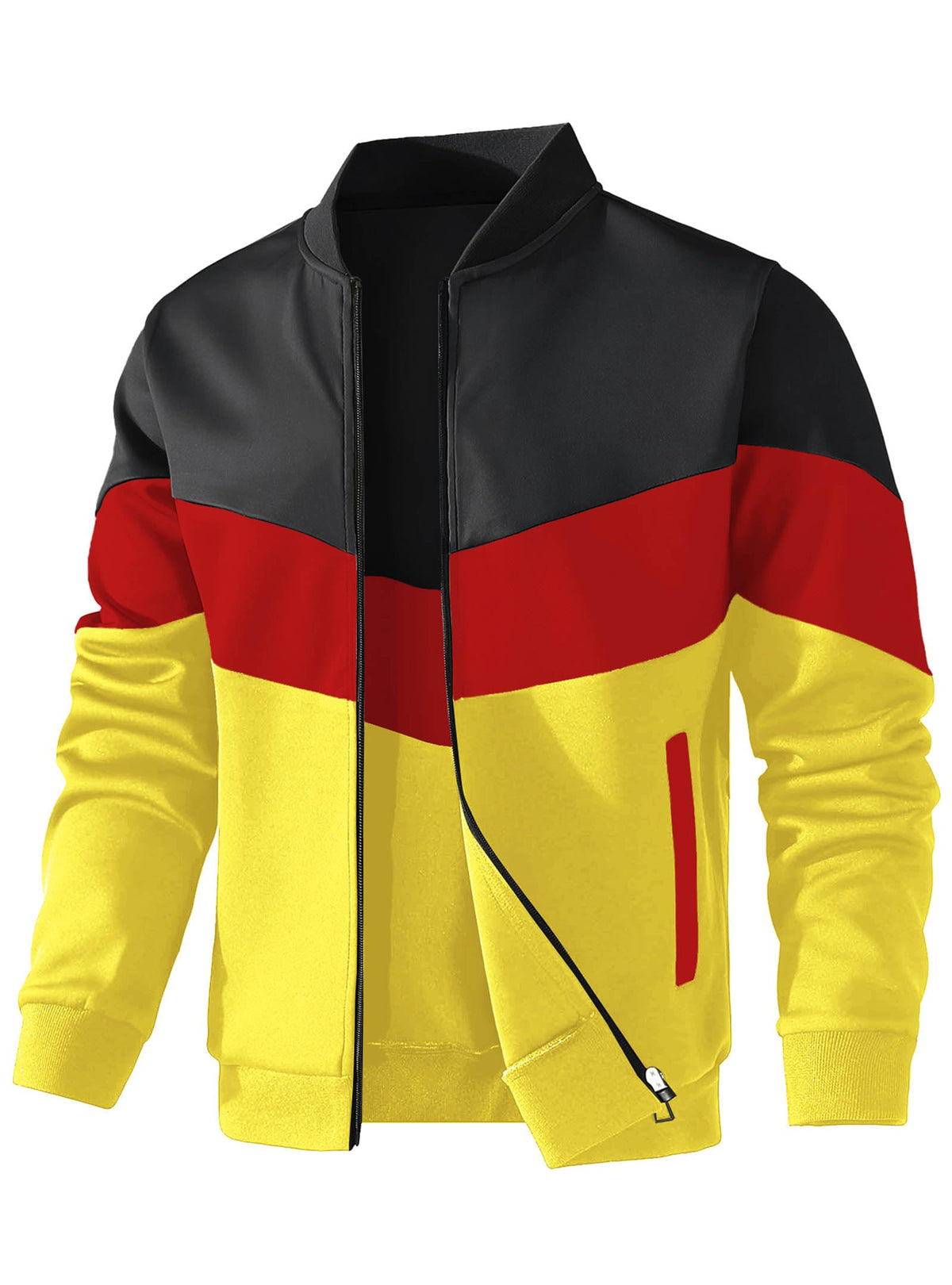 Mens Lightweight Jacket Casual Bomber Jacket Color Block - HYPESTFIT Official Imagery - 6